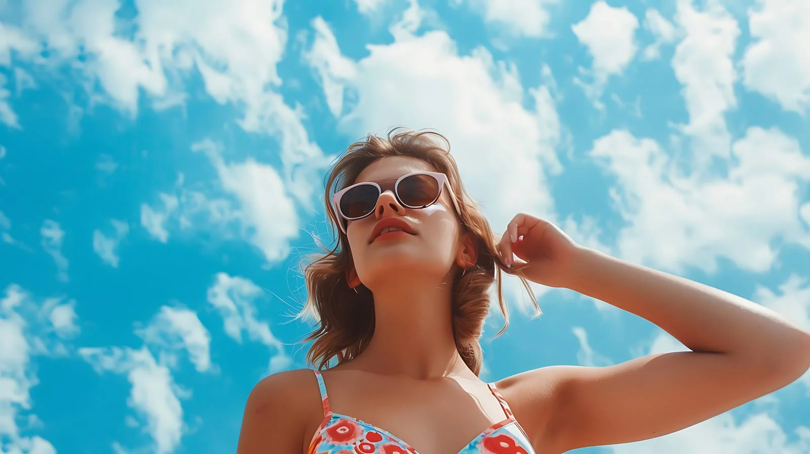 Fashion Model Posing on Sky — free download from Dotvec