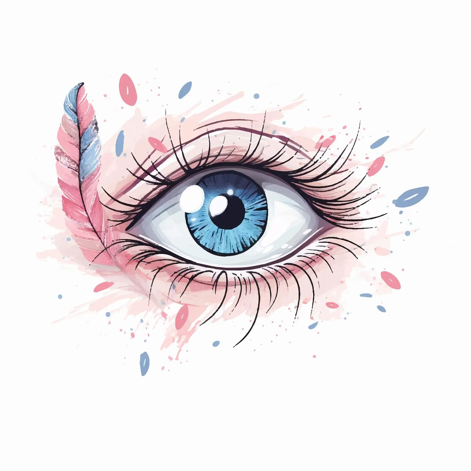 Delicate Female Eye with Long Eyelashes — free download from Dotvec