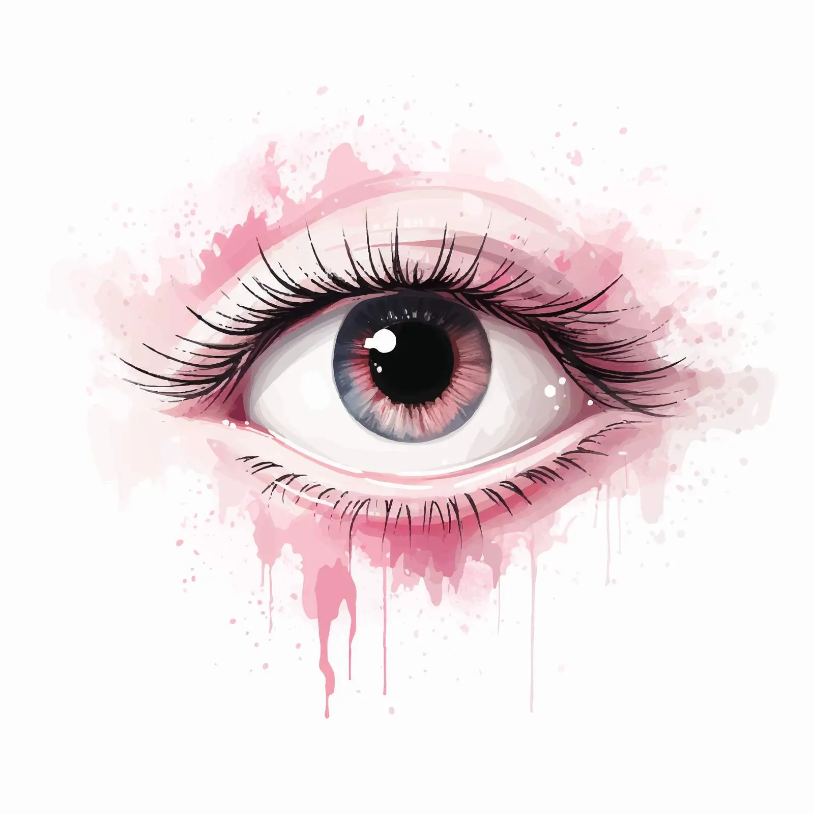 Elegant Female Eye Illustration with Long Eyelashes – free long eyelashes image from Dotvec