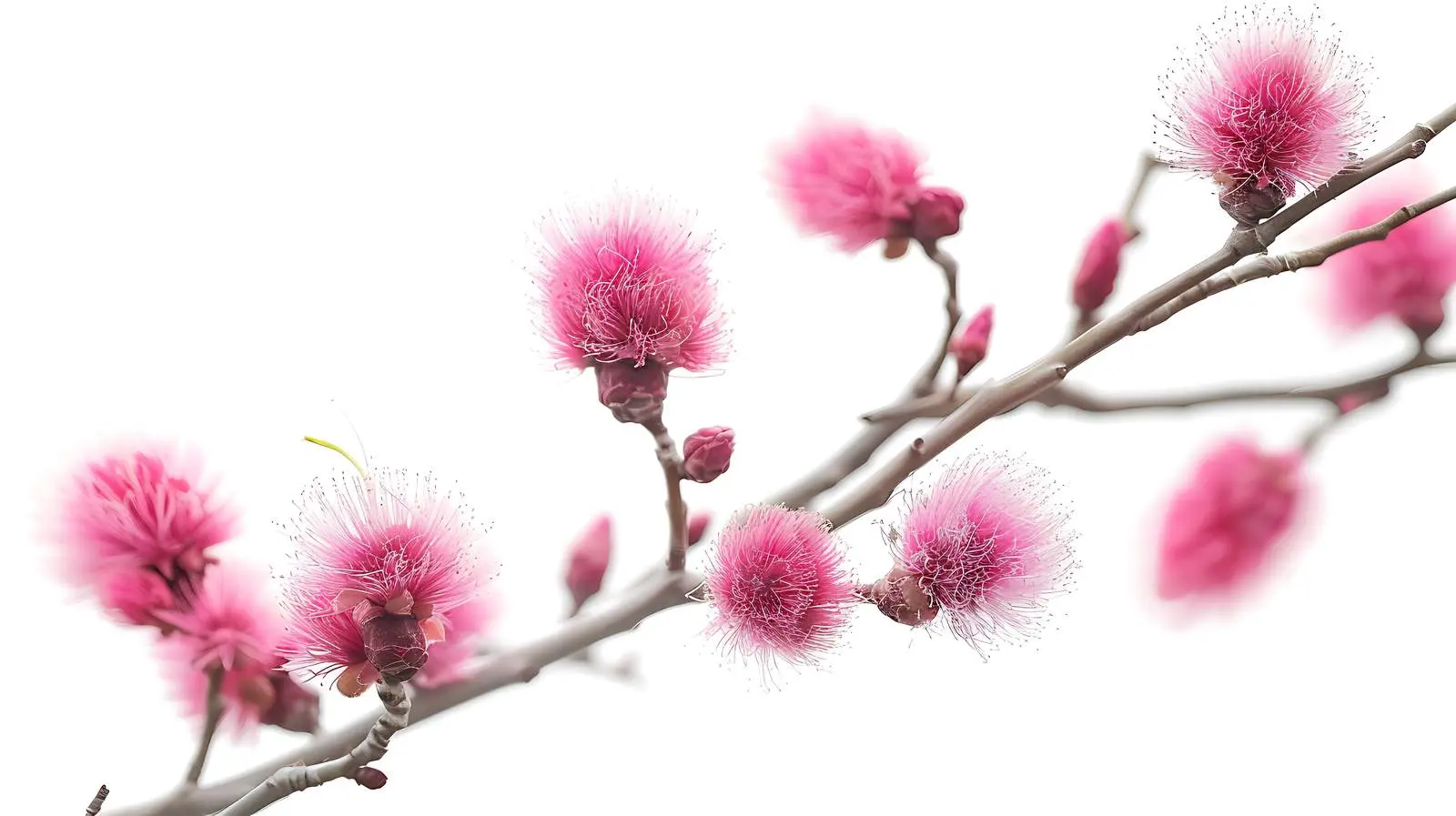 Fluffy Pink Flower Buds on Tree Branch – free soft petals image from Dotvec
