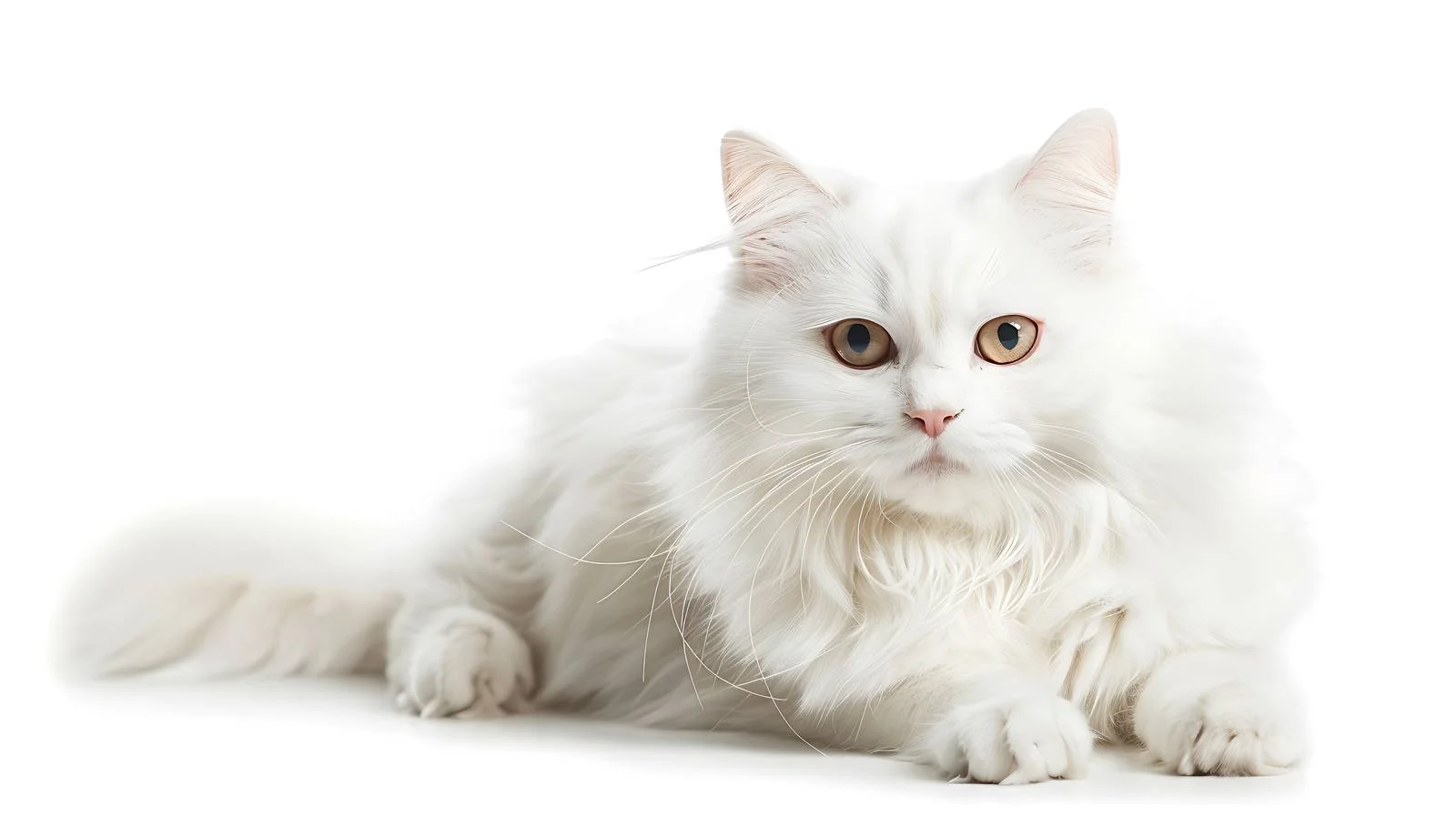 Elegant White Feline Shows Vigilant Stare — free download from Dotvec