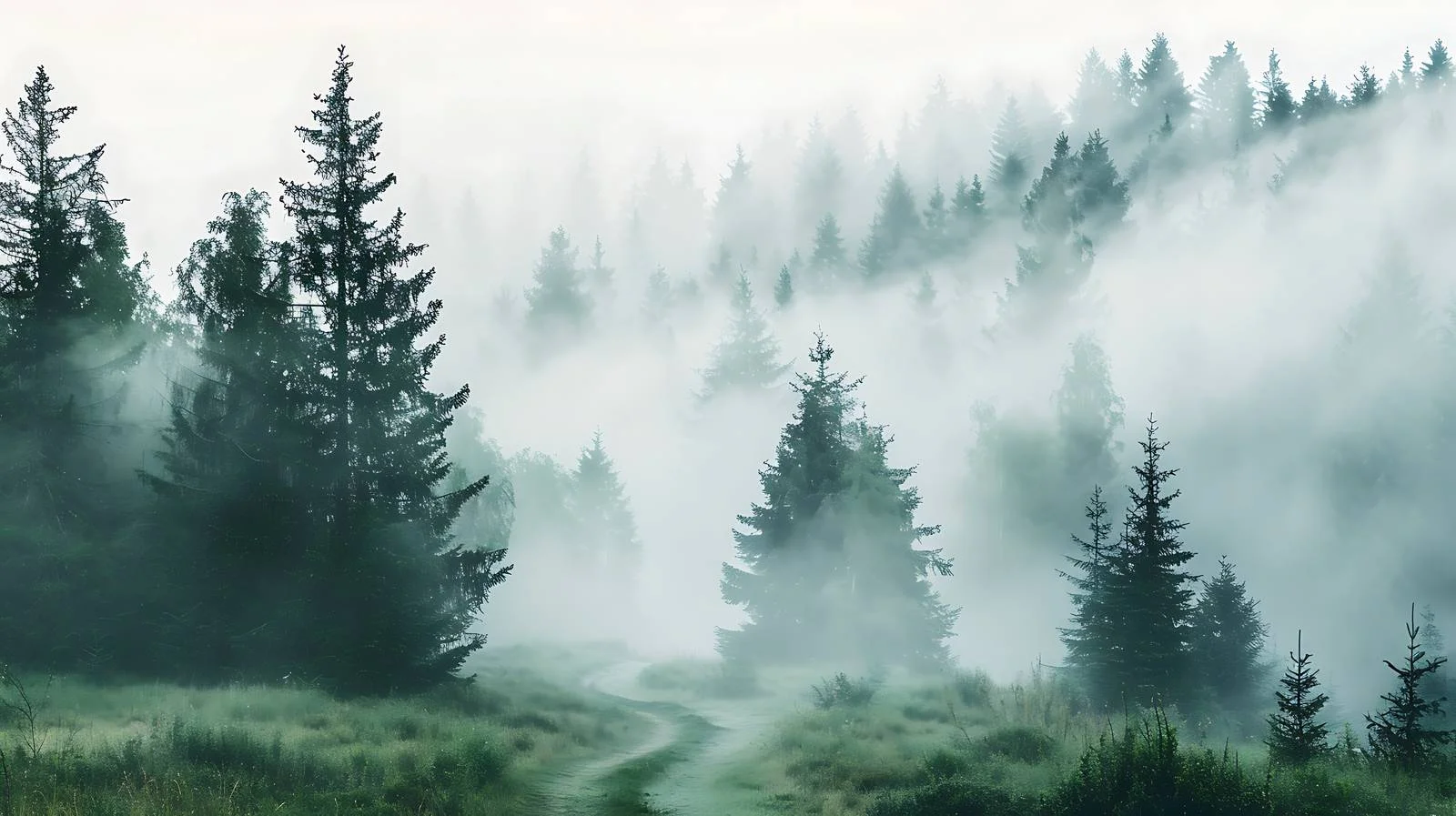 Serene Foggy Morning in Enchanted Forest — free download from Dotvec