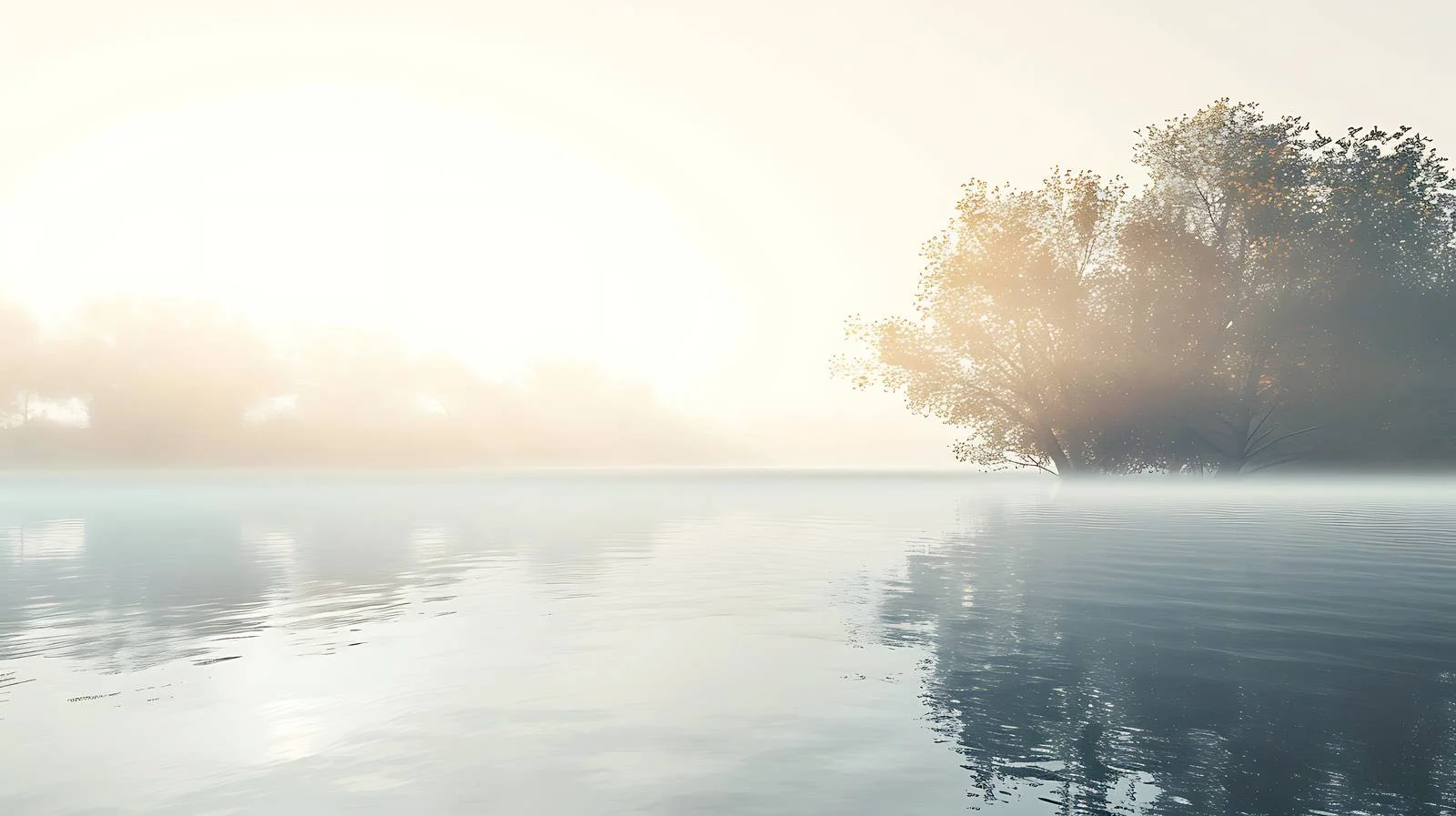 Misty river morning on tranquil banks — free download from Dotvec