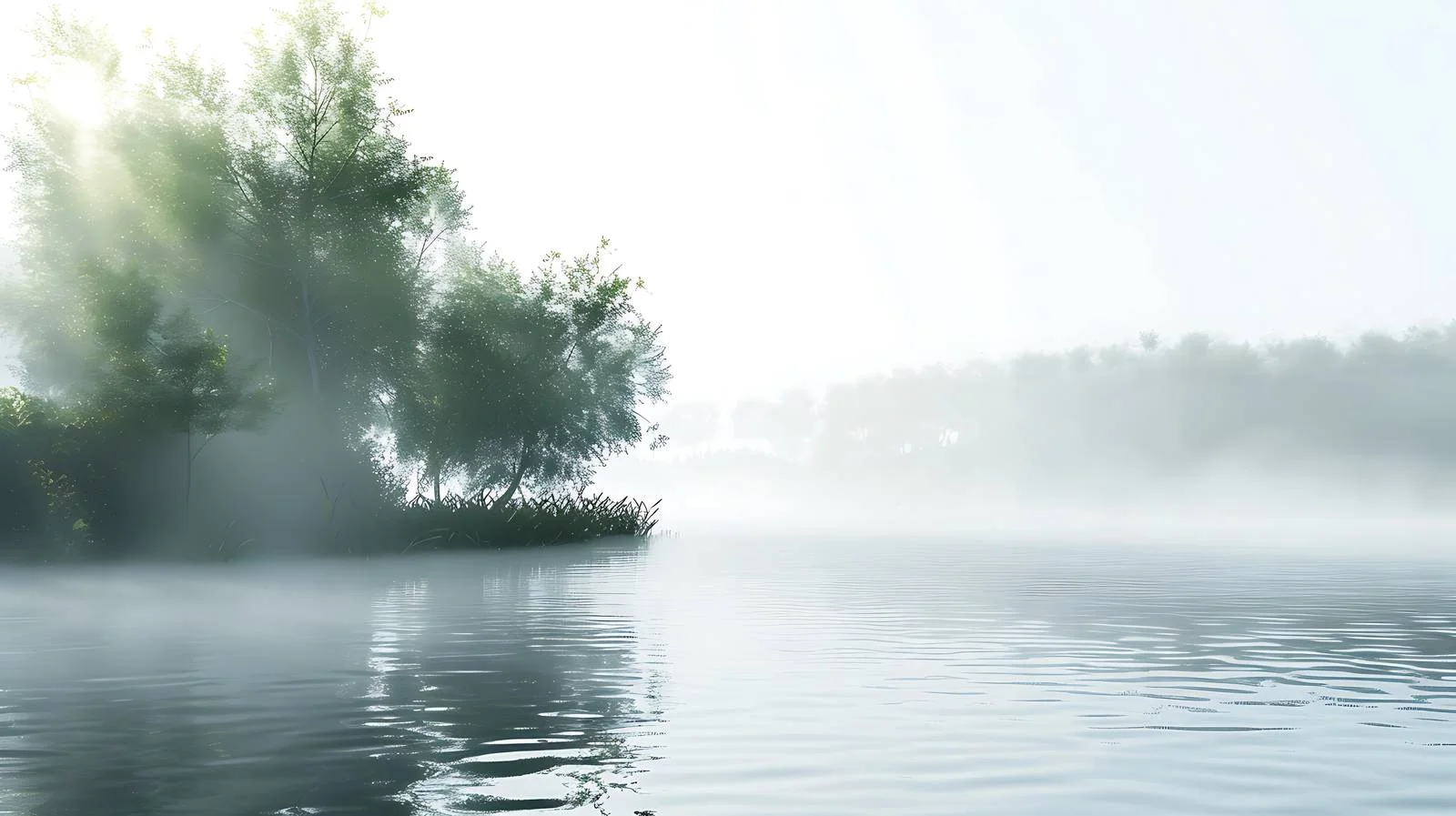 Serene Misty Riverbank Under Morning Fog — free download from Dotvec