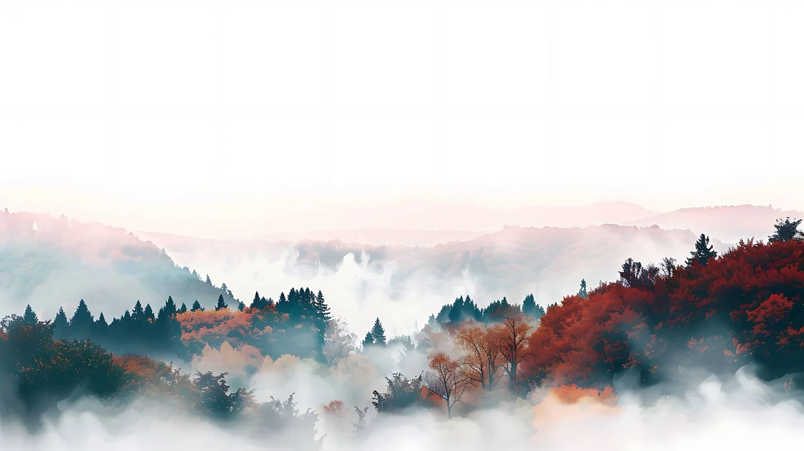 Misty Autumn Hills in Morning Light — free download from Dotvec