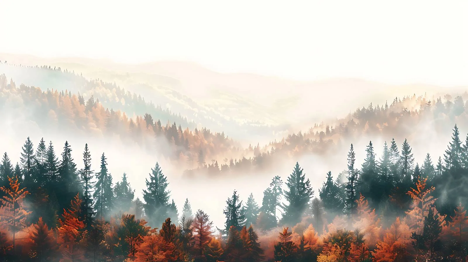 Misty morning in autumn hill isolation — free download from Dotvec