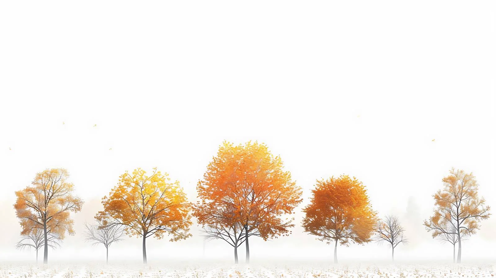Misty Autumn Trees in Morning Isolation — free download from Dotvec