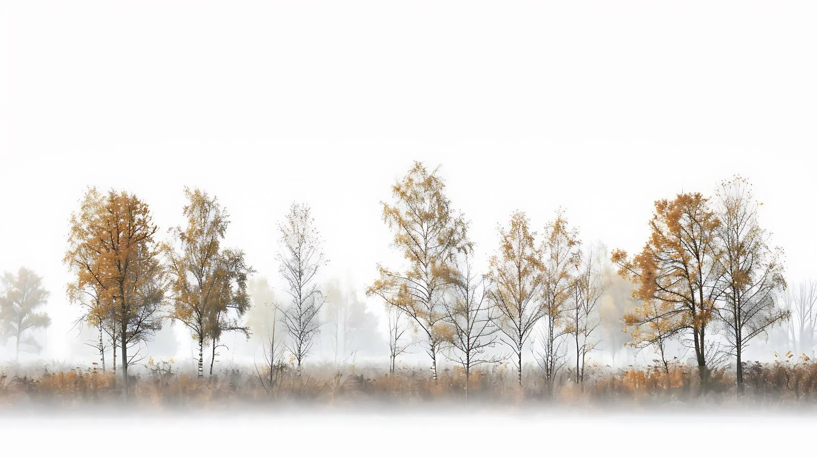 Misty Autumn Morning Embracing Trees Alone — free download from Dotvec