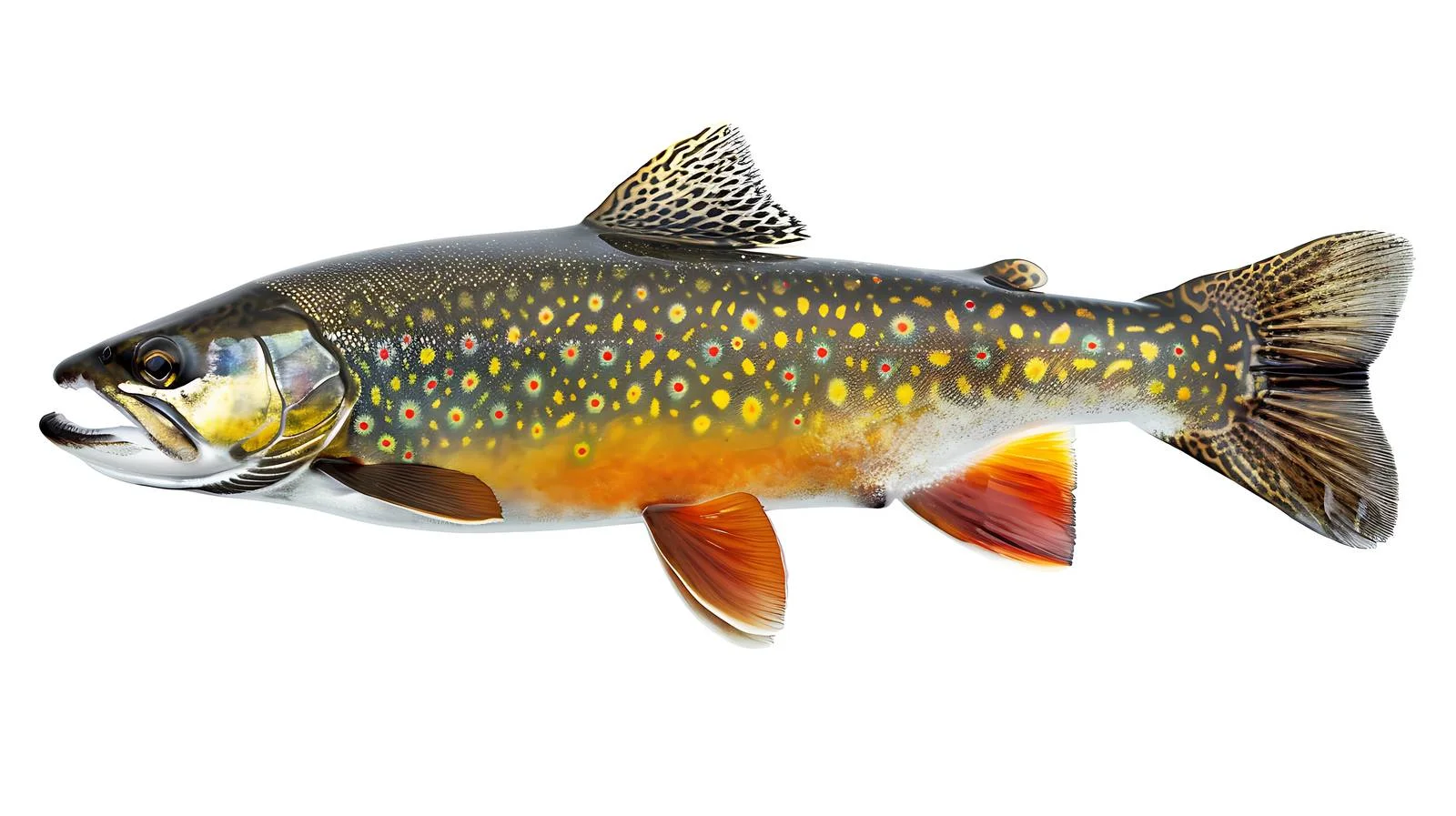 Vibrant male brook trout spawning scene — free download from Dotvec