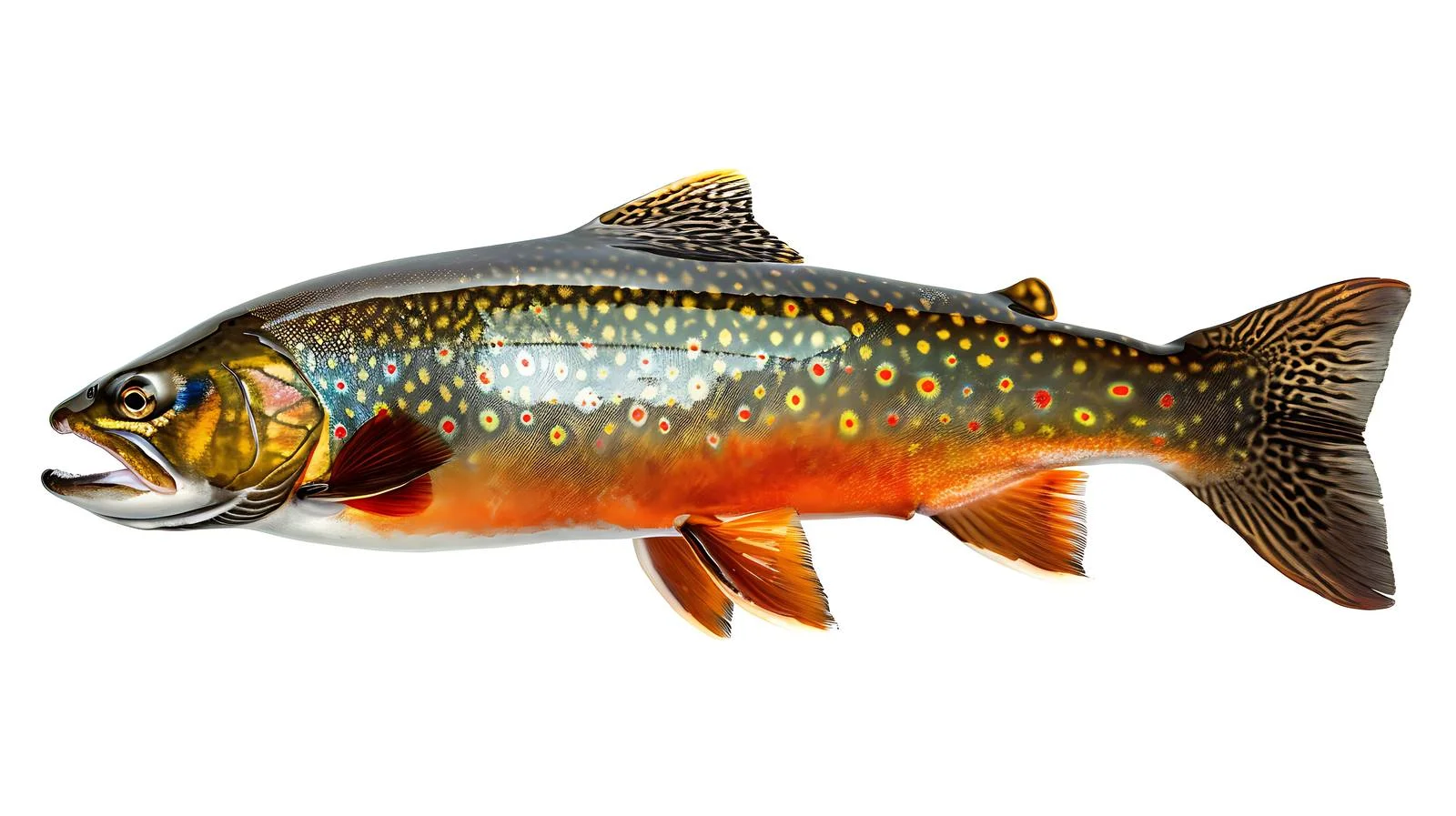 Vibrant male brook trout caught spawning — free download from Dotvec