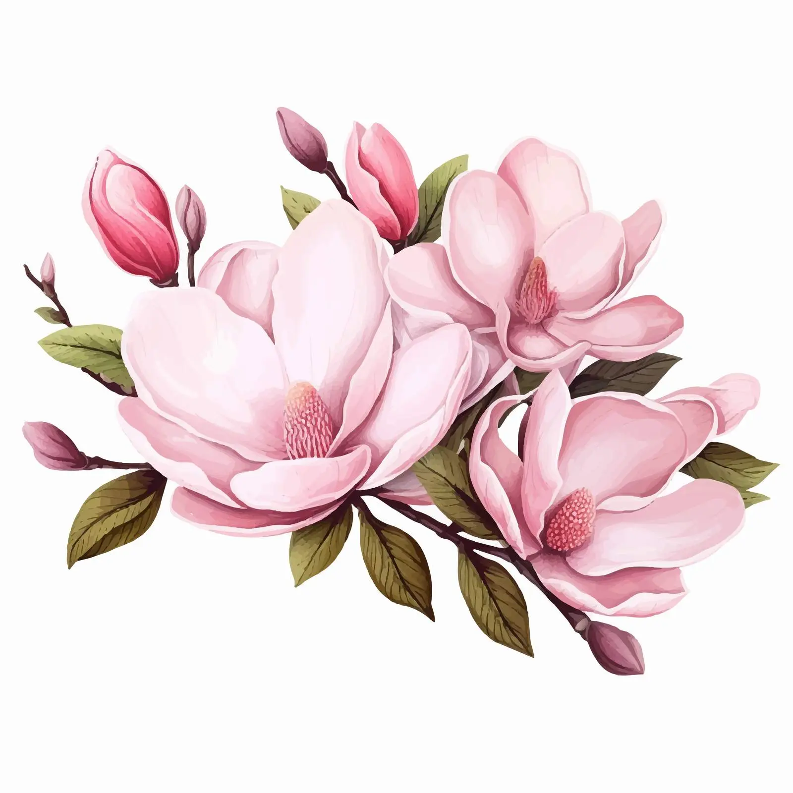 Beautiful Pink Magnolia Flowers Horizontal Frame — free download from Dotvec