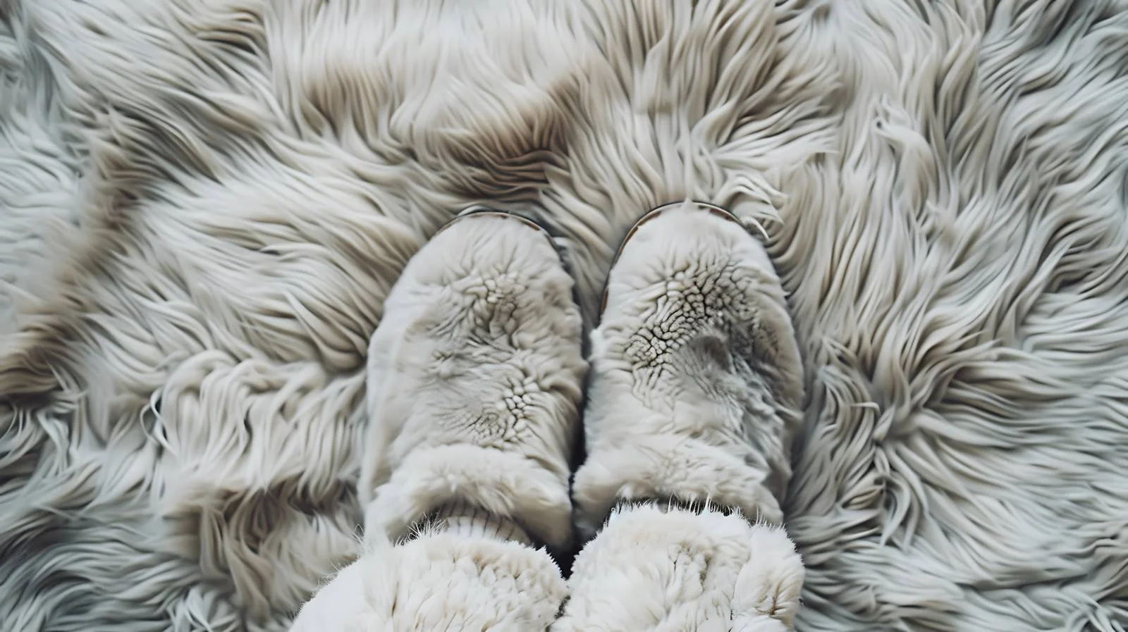 Luxurious Fur Footwear on Fluffy Plaid — free download from Dotvec