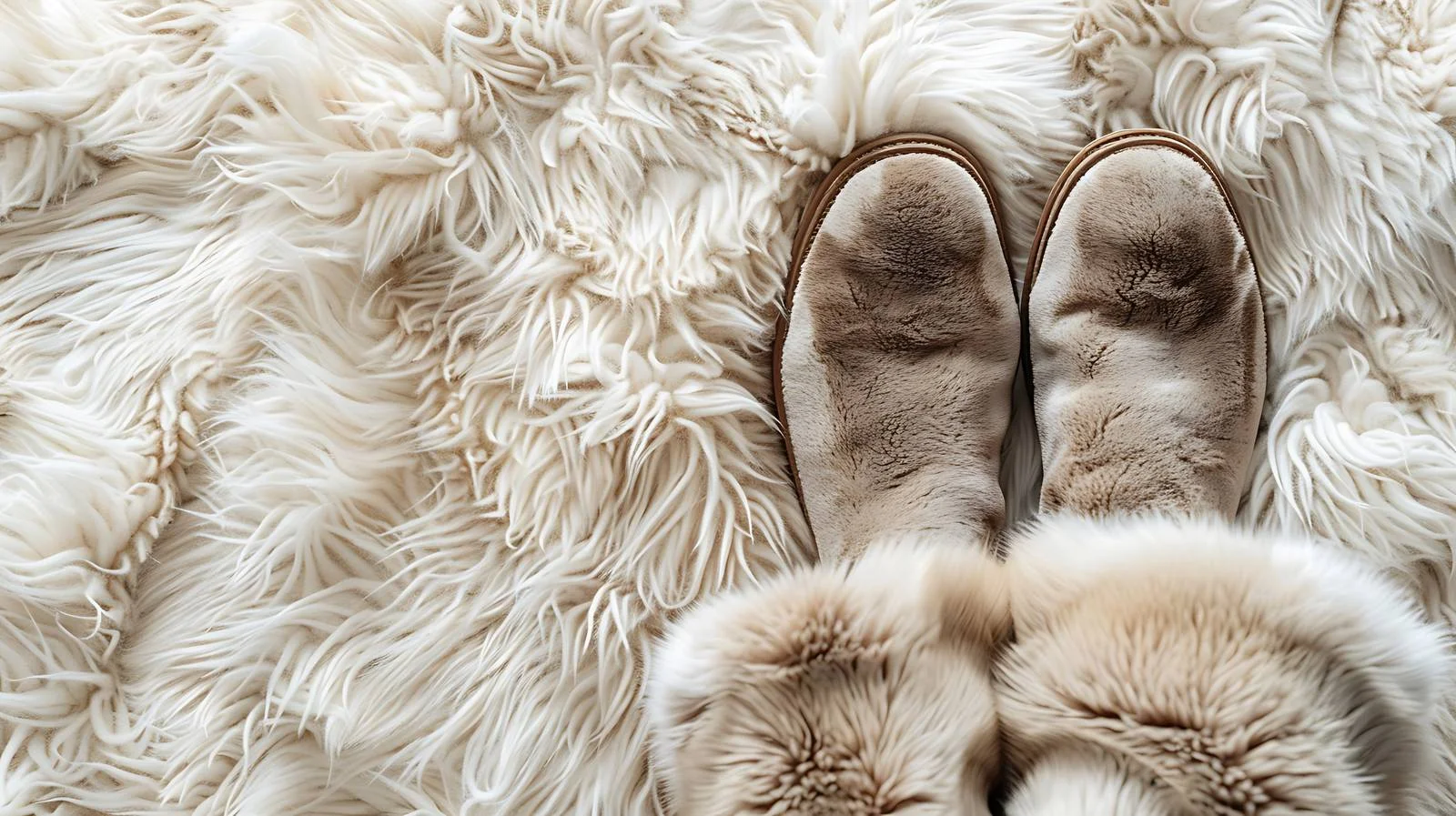 Luxurious Fur Footwear on Fluffy Plaid — free download from Dotvec