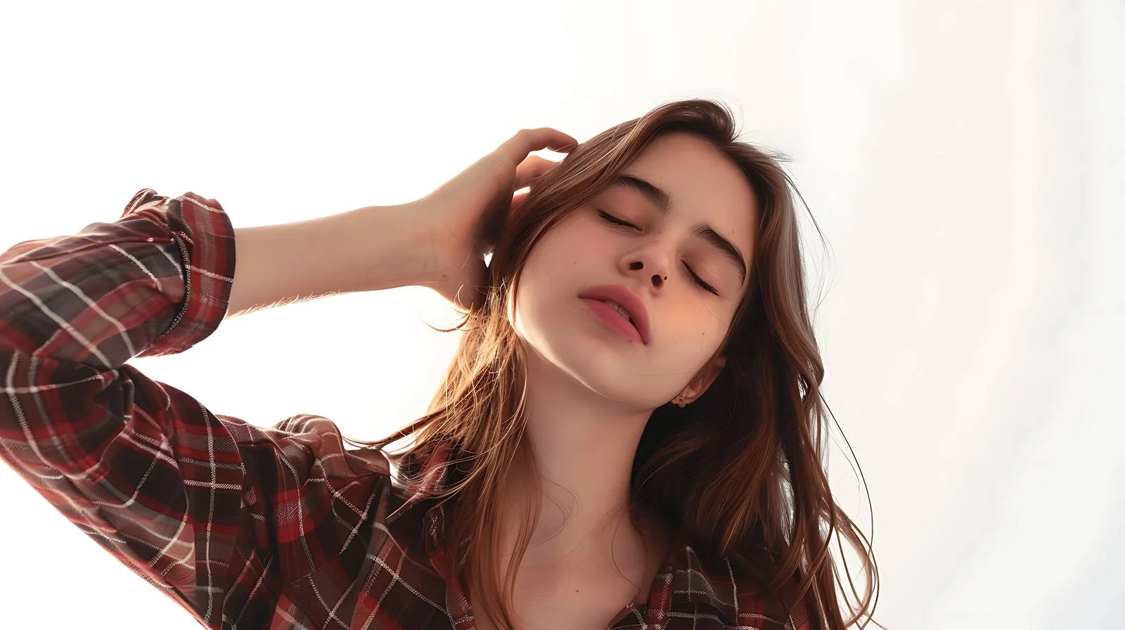 Serene beauty posing with eyes closed — free download from Dotvec