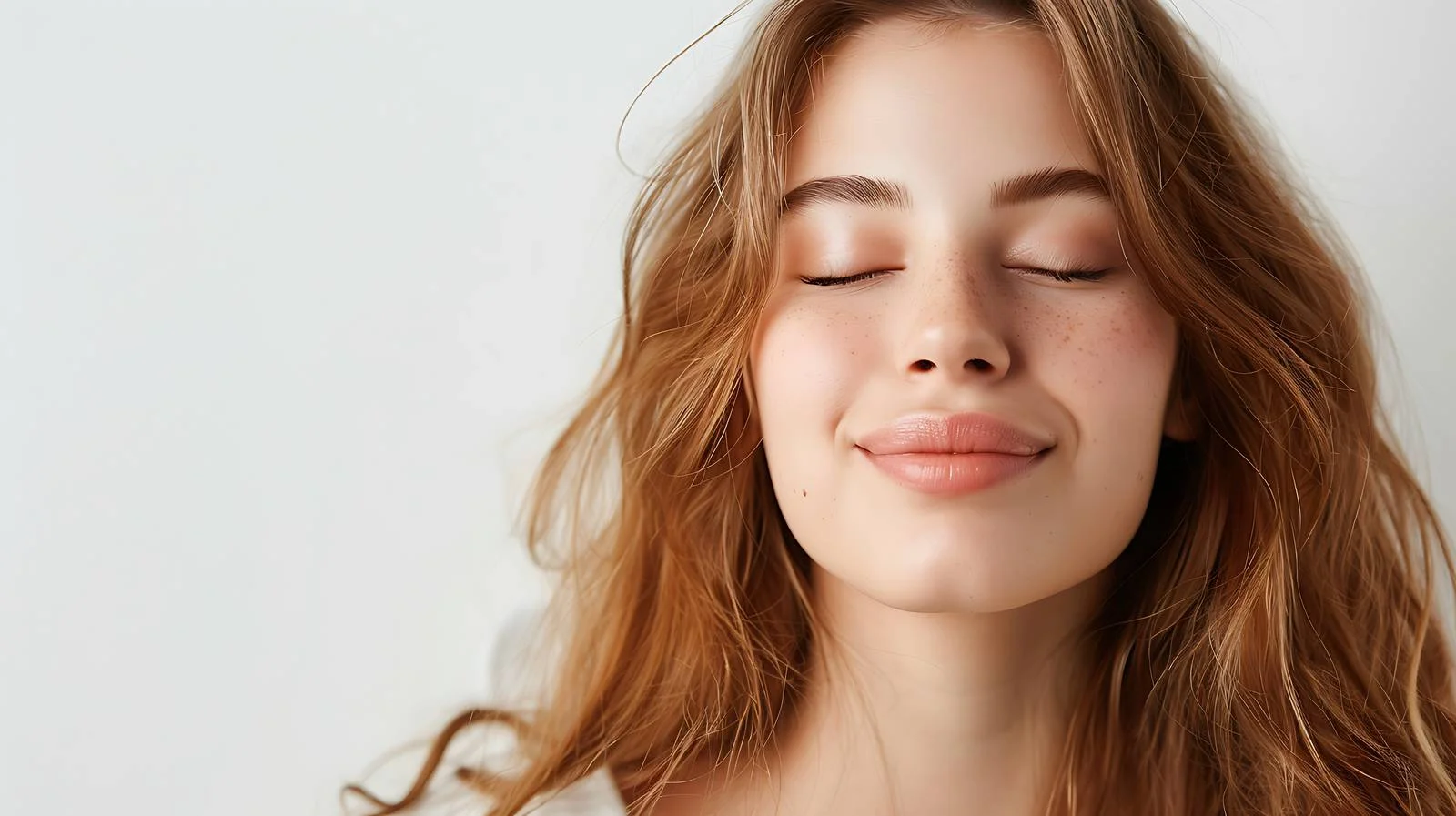Serene girl with eyes closed in studio — free download from Dotvec