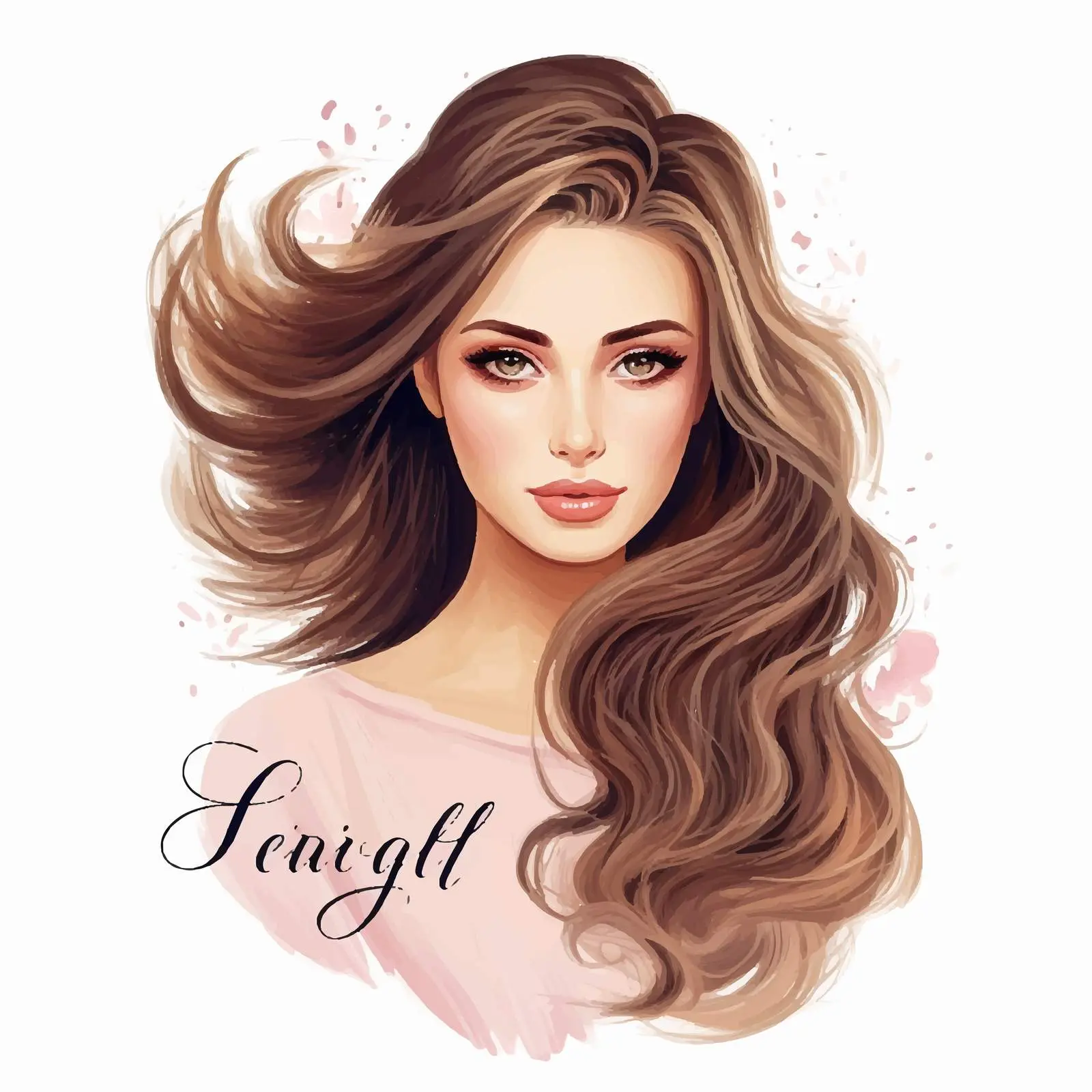 Beautiful Girl Hair Salon Handwritten Inscription — free download from Dotvec