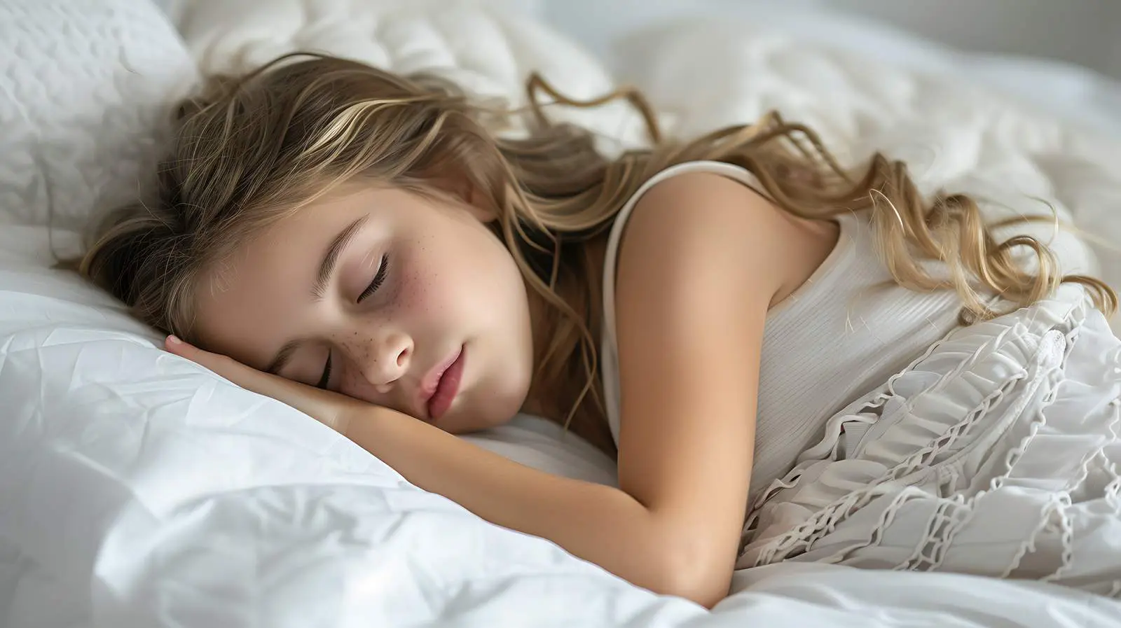 Girl Relaxing in Bedroom on Bed – free pose image from Dotvec