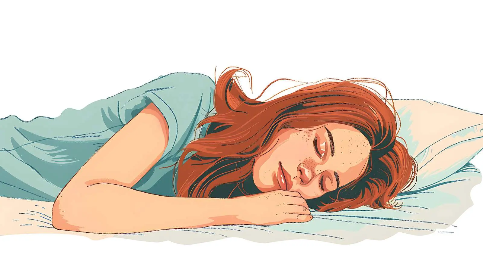 Peaceful Girl Sleeping in Bedroom – free pose image from Dotvec