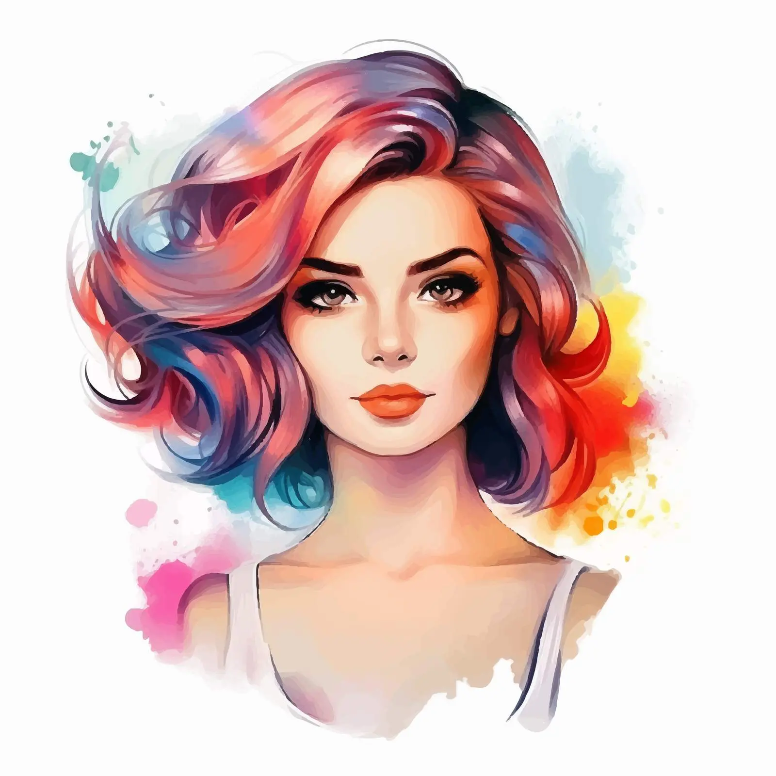 Beautiful Girl with Bob Hairstyle in Salon — free download from Dotvec
