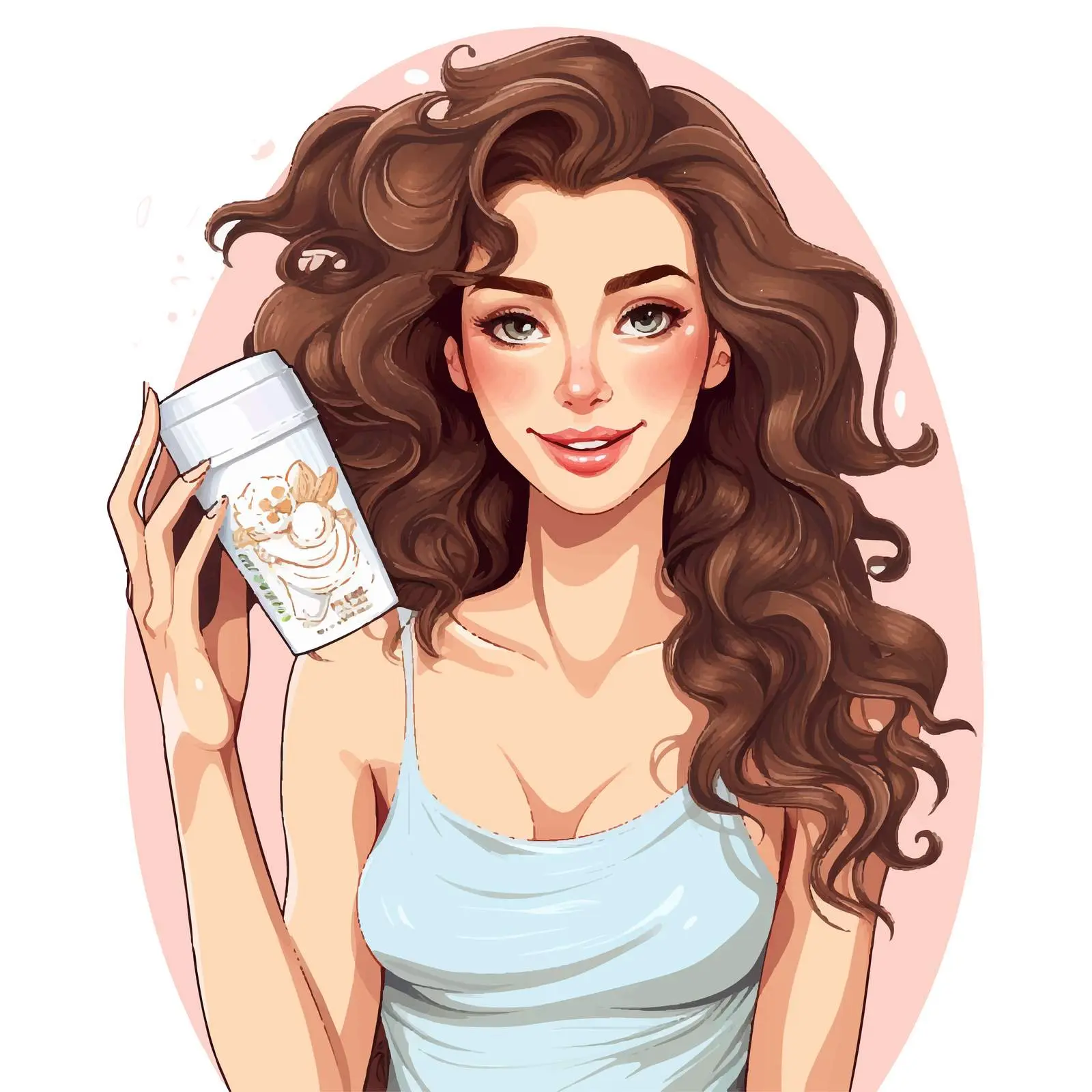 Girl Holding Cream Advertising Concept — free download from Dotvec