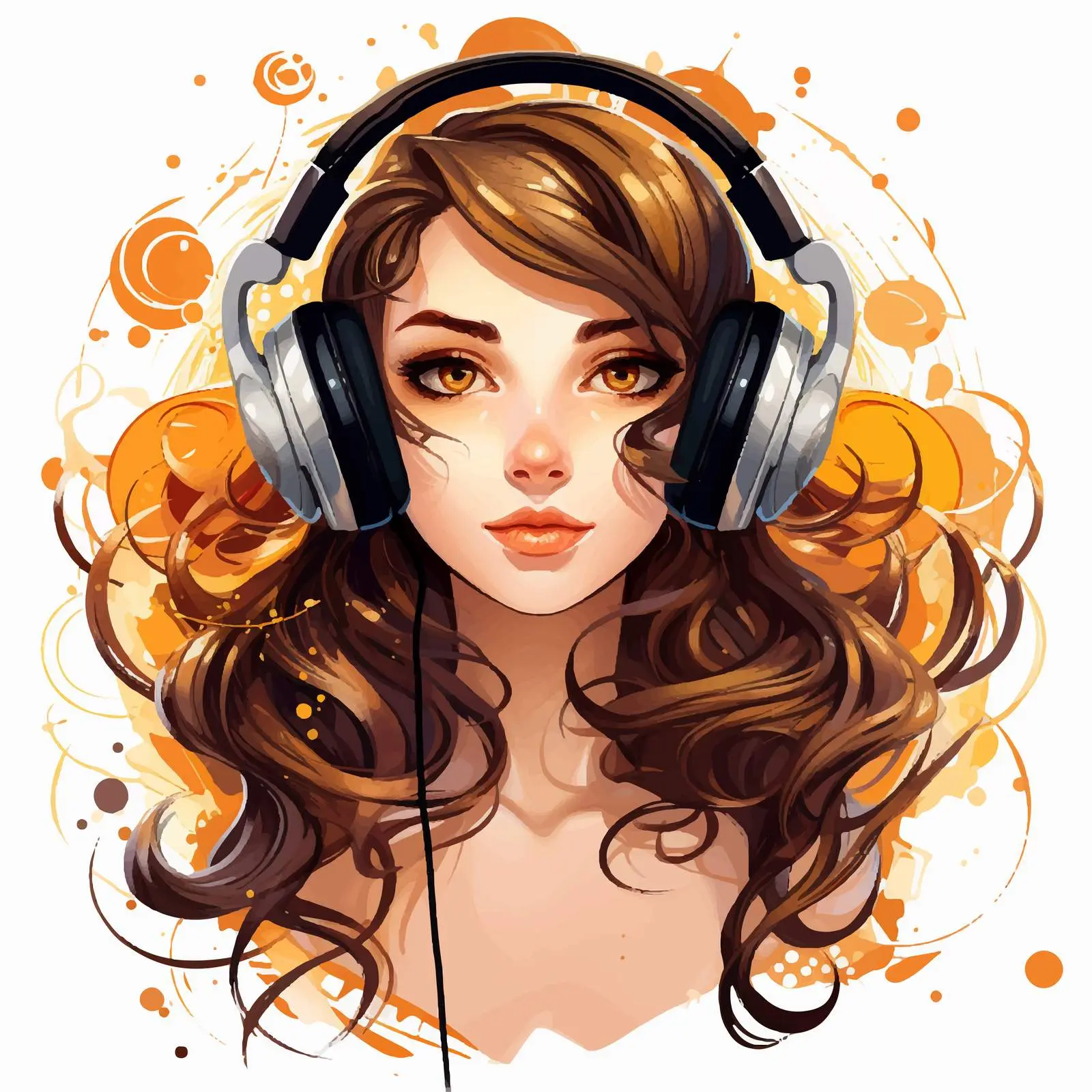 Stylish Girl with Headphones and Taurus Zodiac Sign — free download from Dotvec