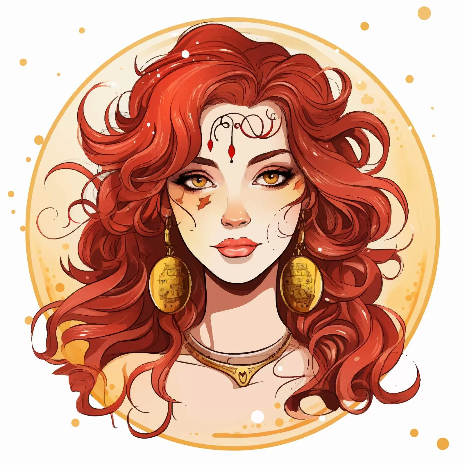 Leo Zodiac Girl Fashion and Makeup Doodle — free download from Dotvec