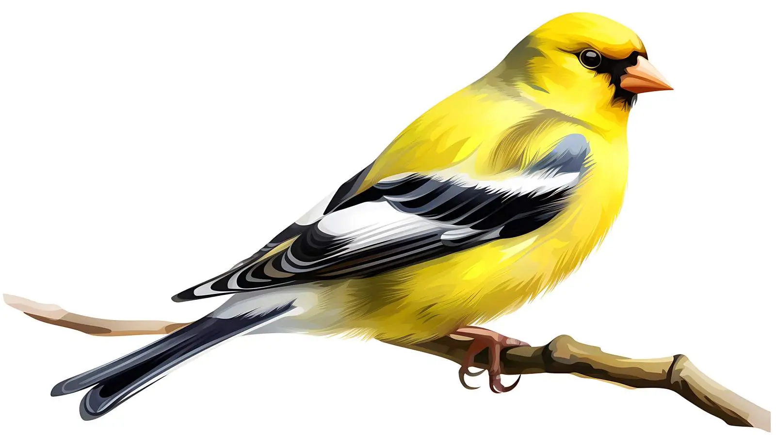 Exquisite Goldfinch Bird on White Background — free download from Dotvec