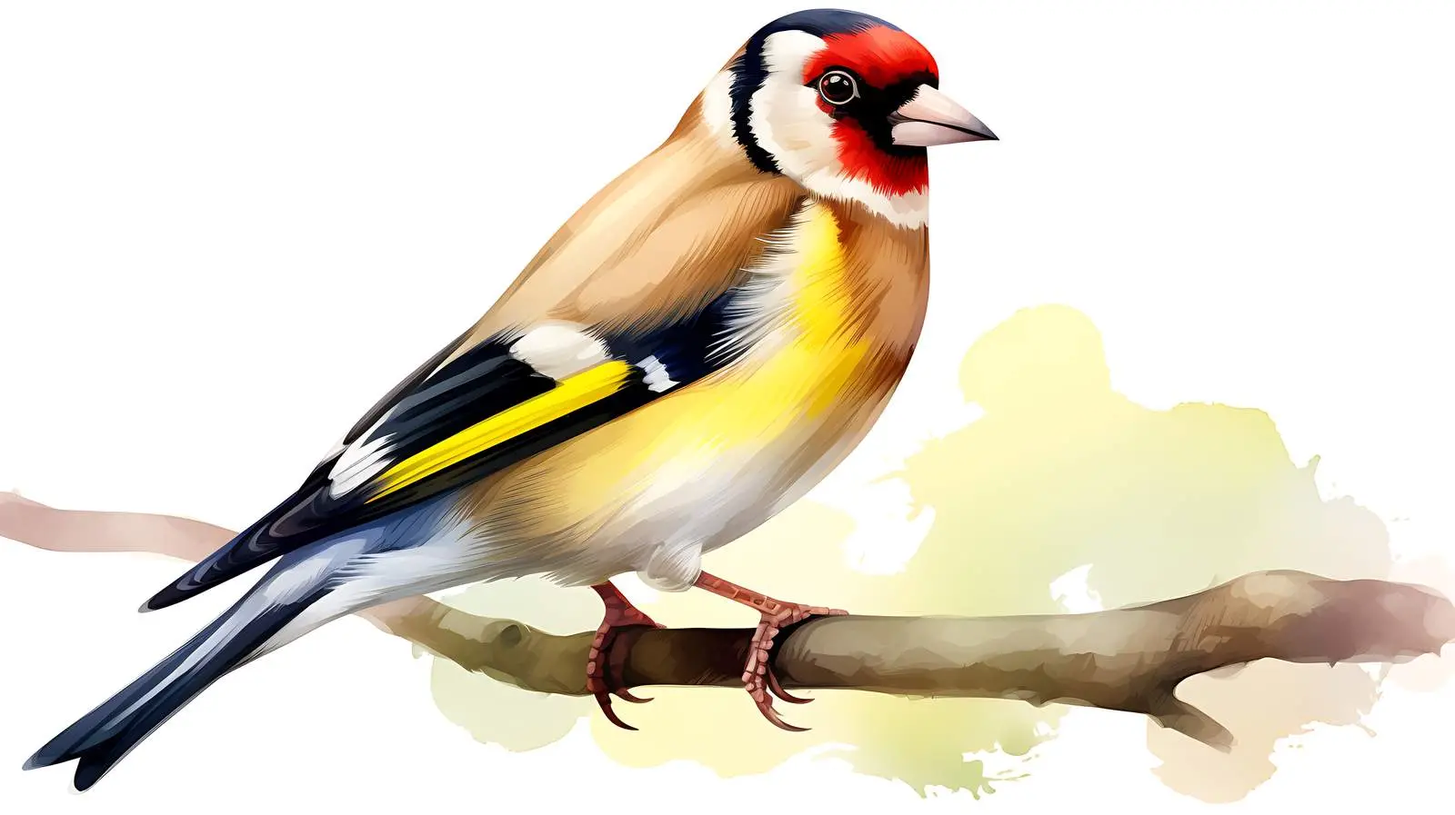 Elegant Goldfinch on White Background – free goldfinch image from Dotvec