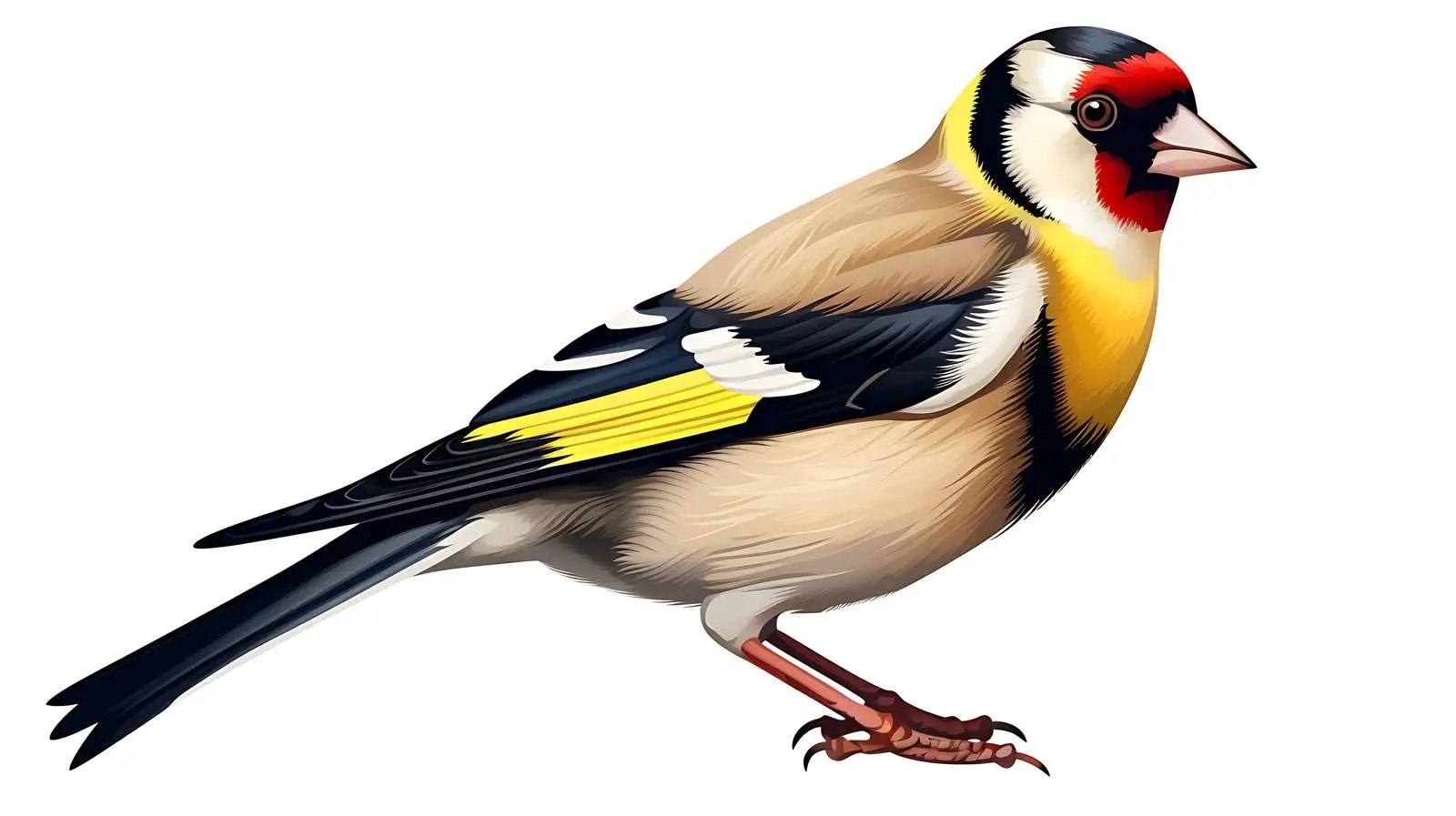 Exquisite Goldfinch Bird on White Background — free download from Dotvec