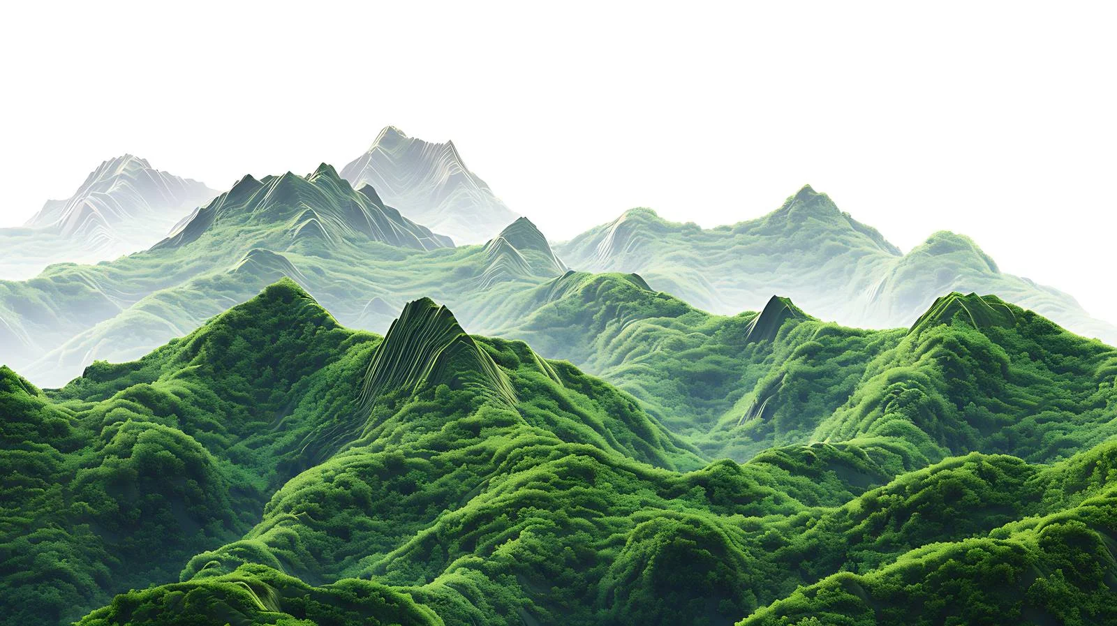 Serene Green Mountains on White Background — free download from Dotvec