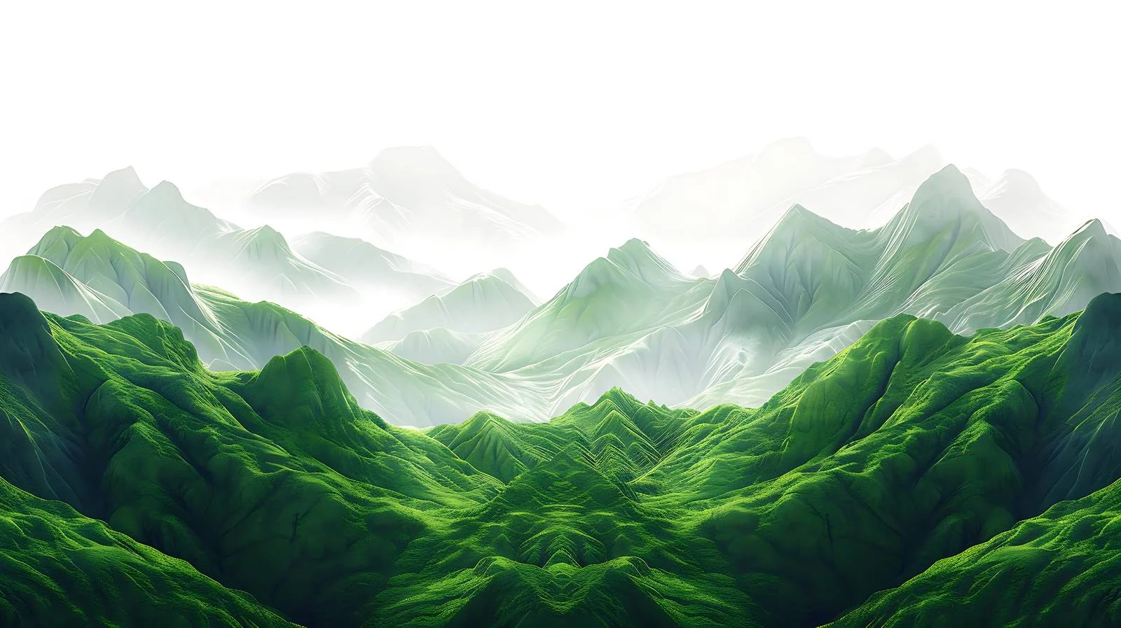 Serene Green Mountains on White Background — free download from Dotvec