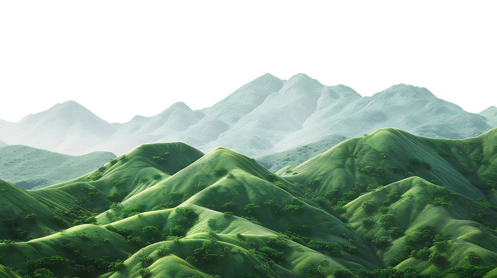 Serene Green Mountains on White Background — free download from Dotvec