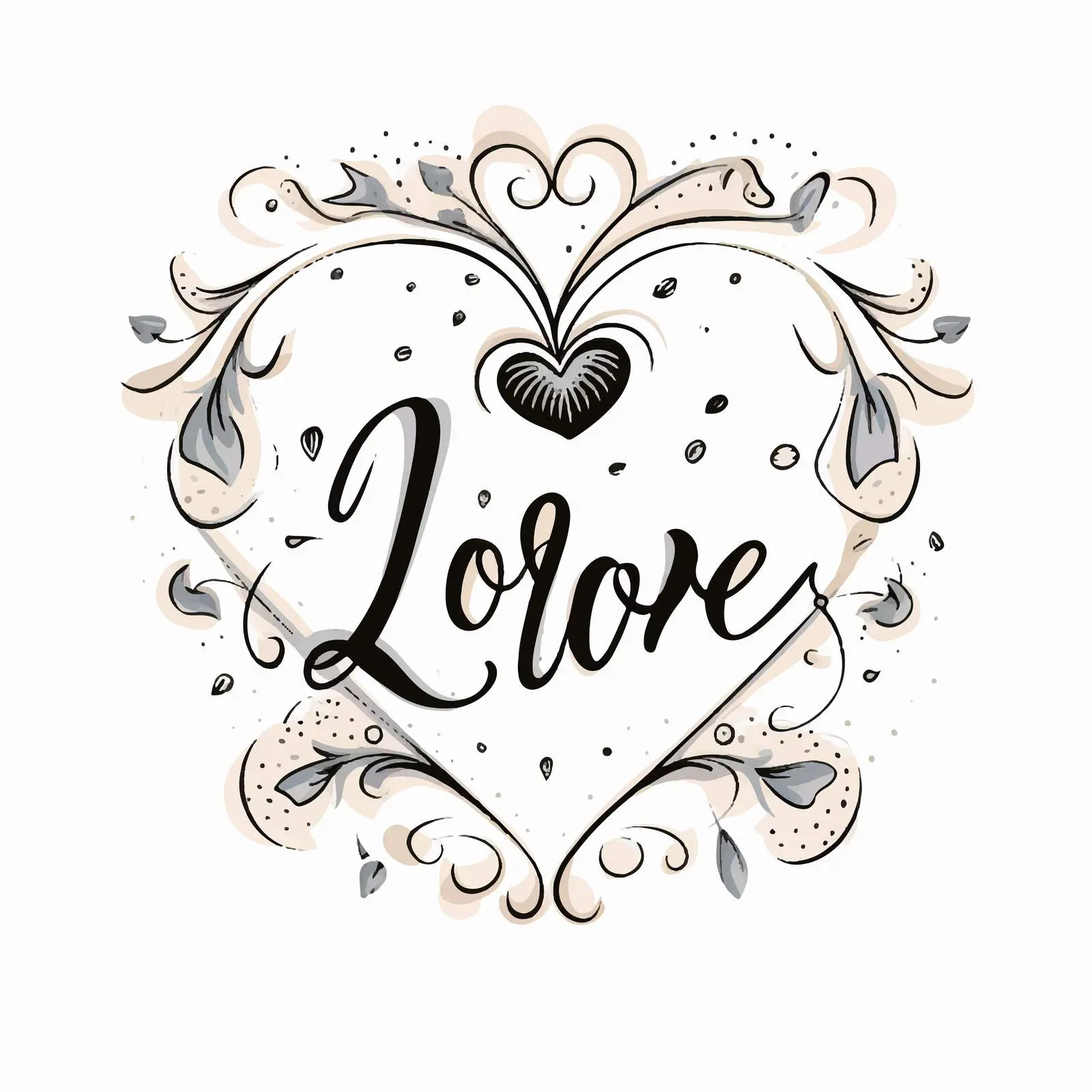 Beautiful Handwritten Love Inscription on White Background — free download from Dotvec