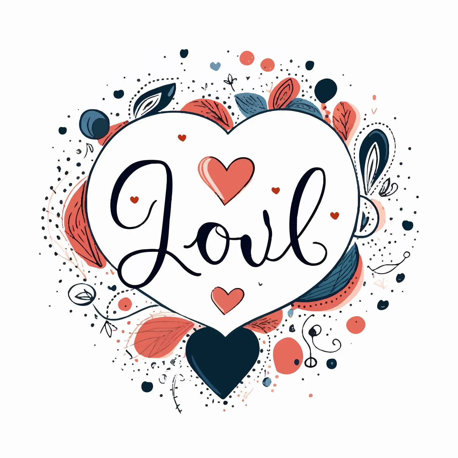 Beautiful Handwritten Love Inscription on White Background — free download from Dotvec