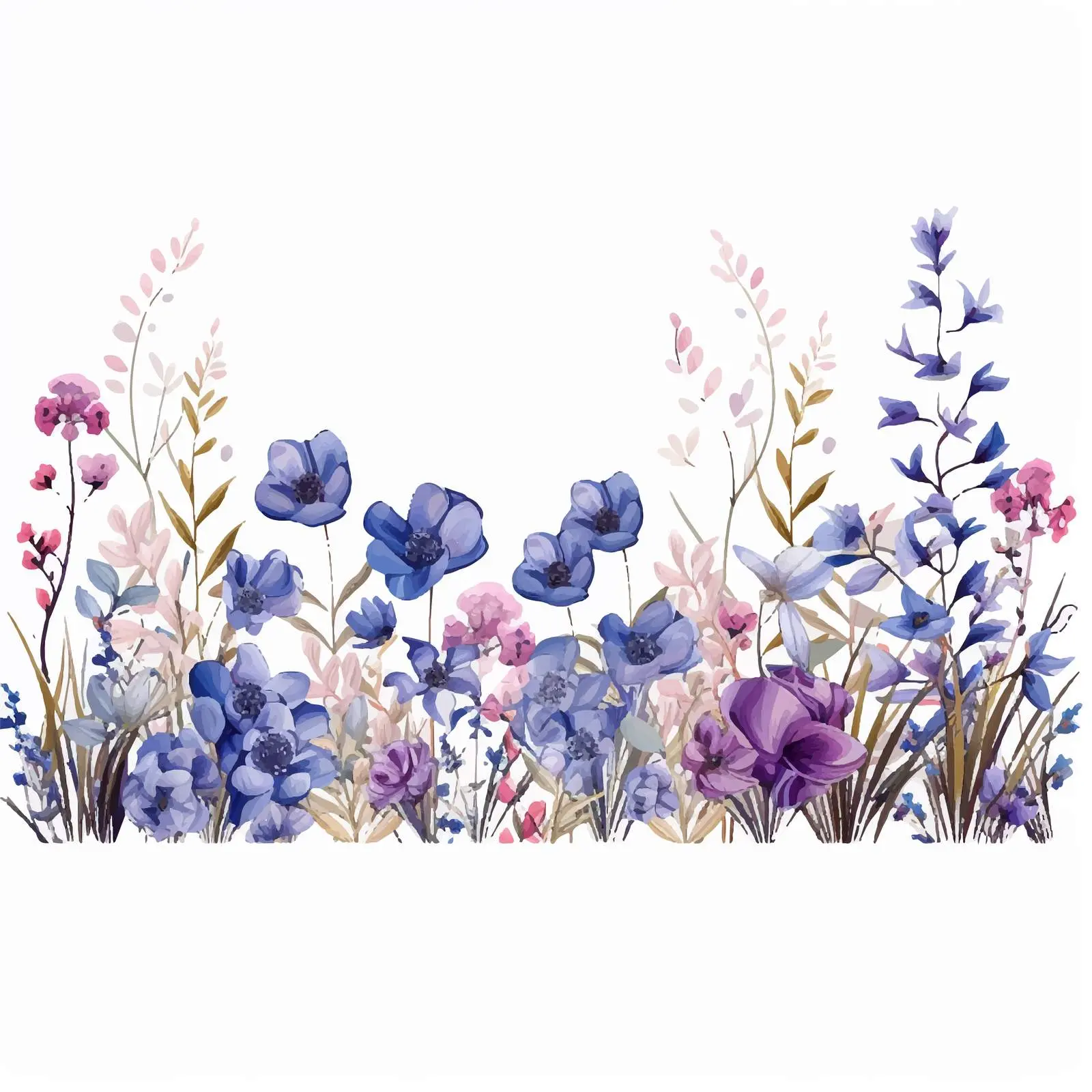 Beautiful Blue Floral Horizontal Backdrop Design — free download from Dotvec