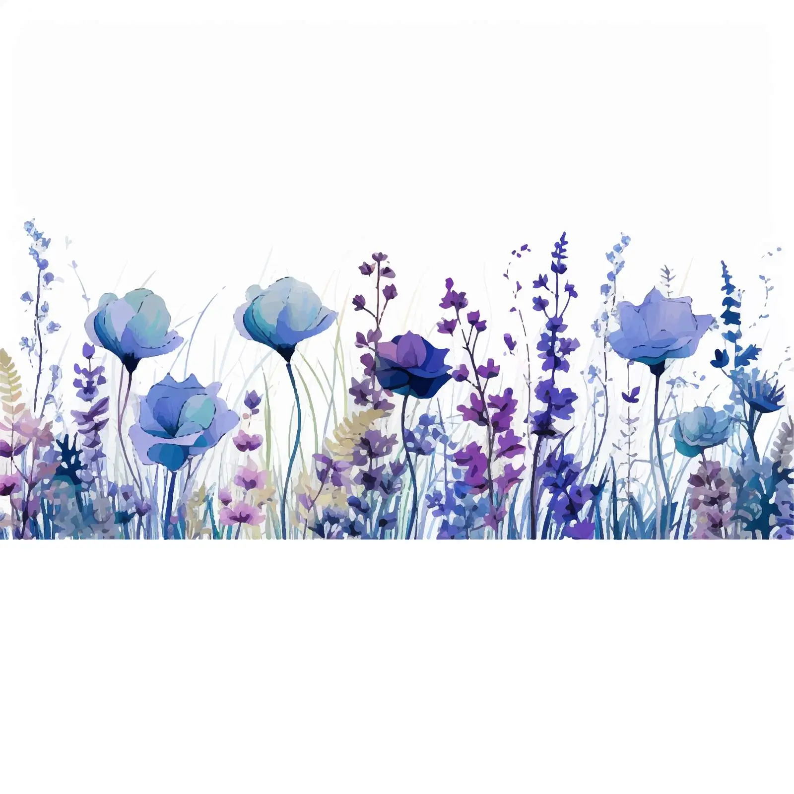 Elegant Blue Floral Horizontal Backdrop Design