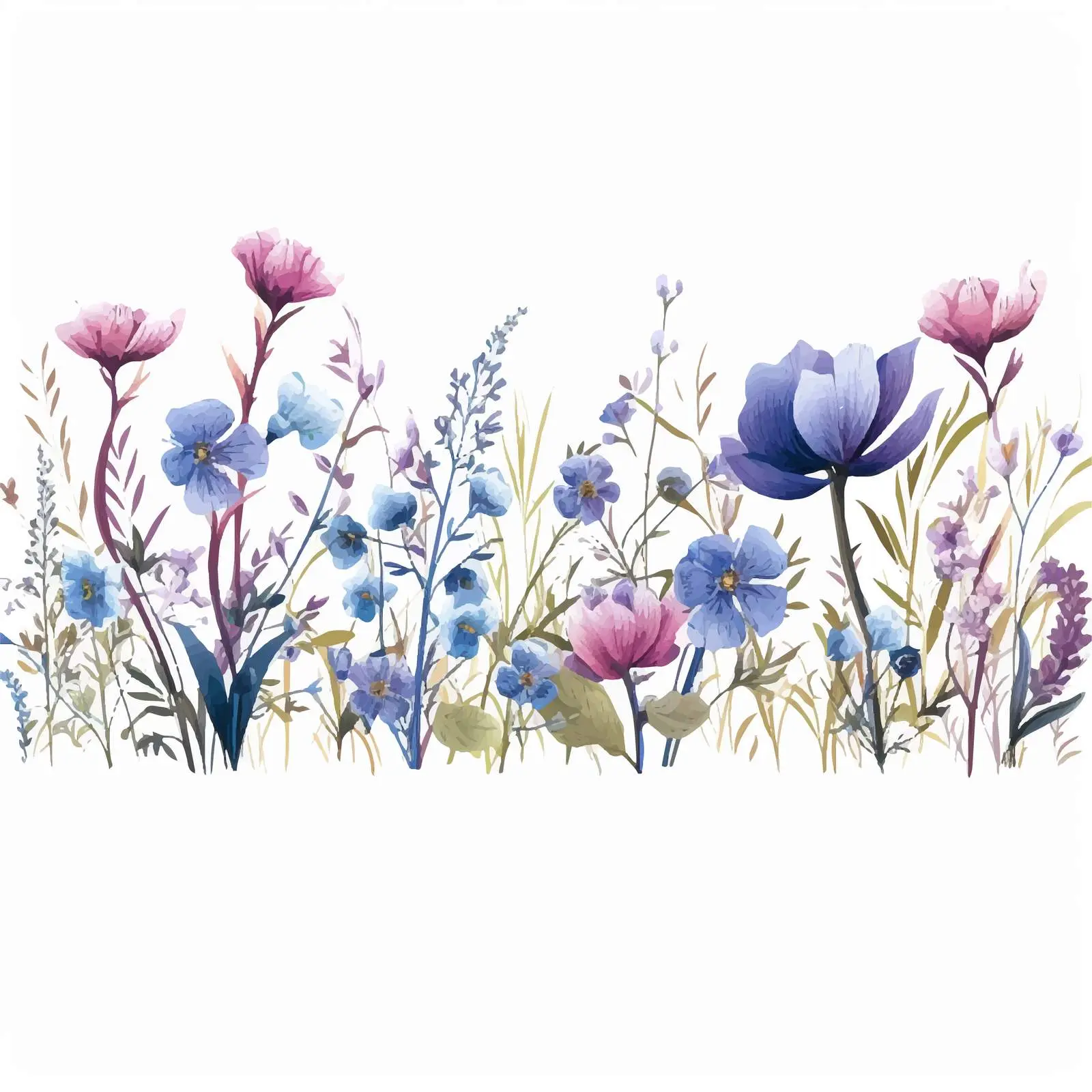 Beautiful Horizontal Floral Backdrop with Blue Accents — free download from Dotvec