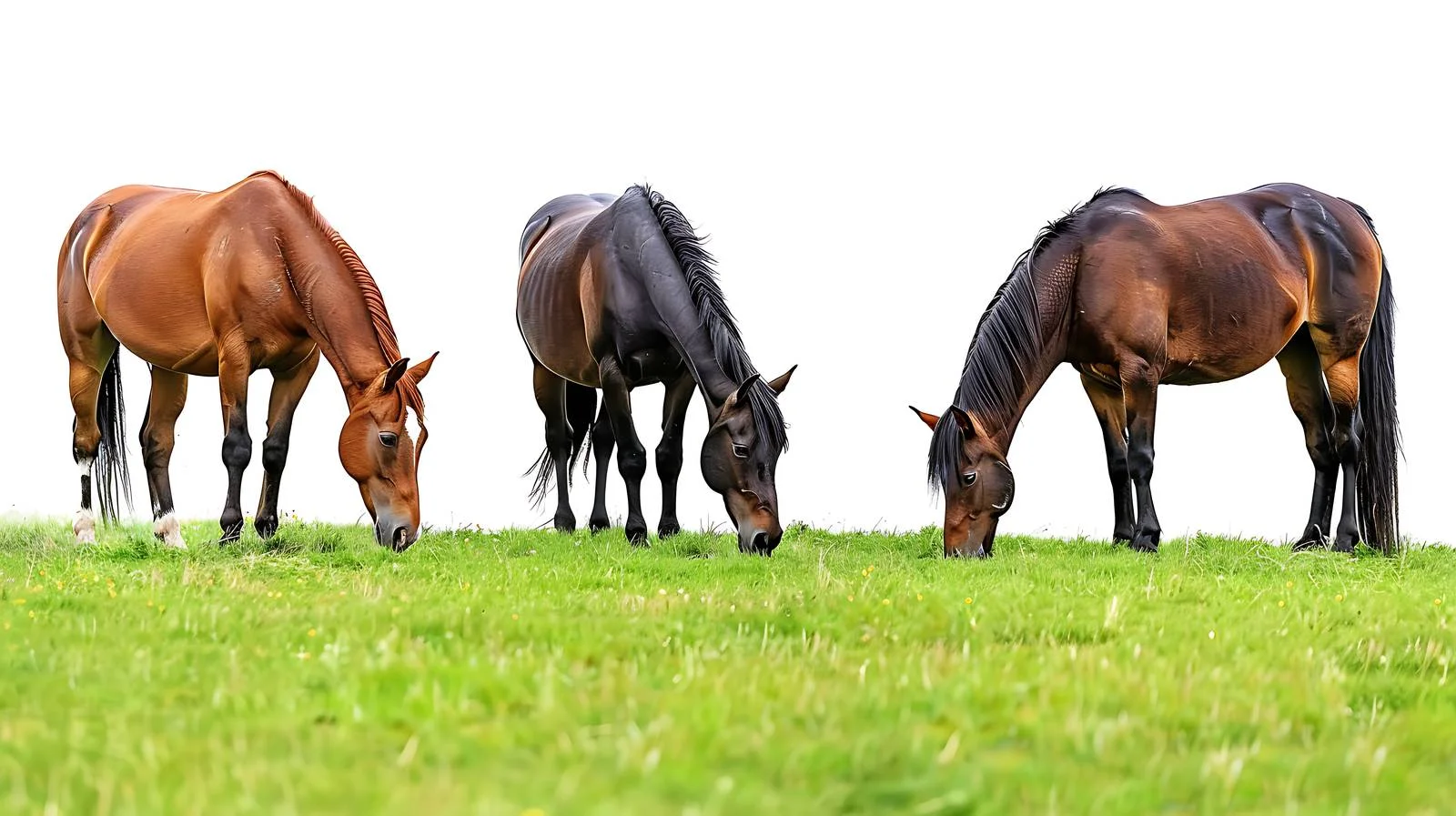 Majestic Horses Grazing in Verdant Pasture — free download from Dotvec