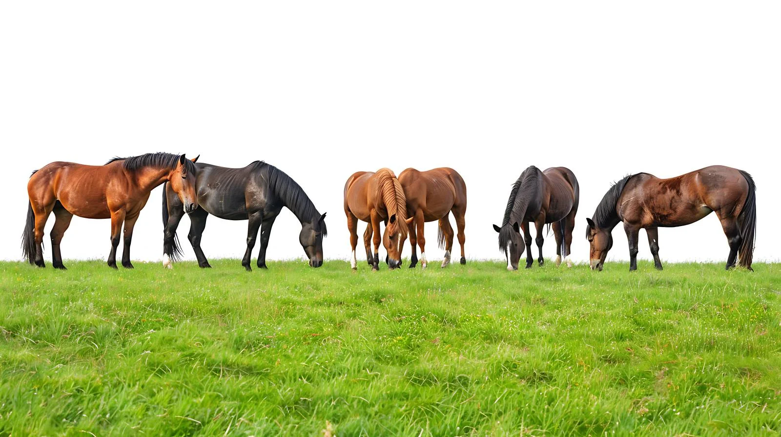Serene Horses on Green Pasture — free download from Dotvec