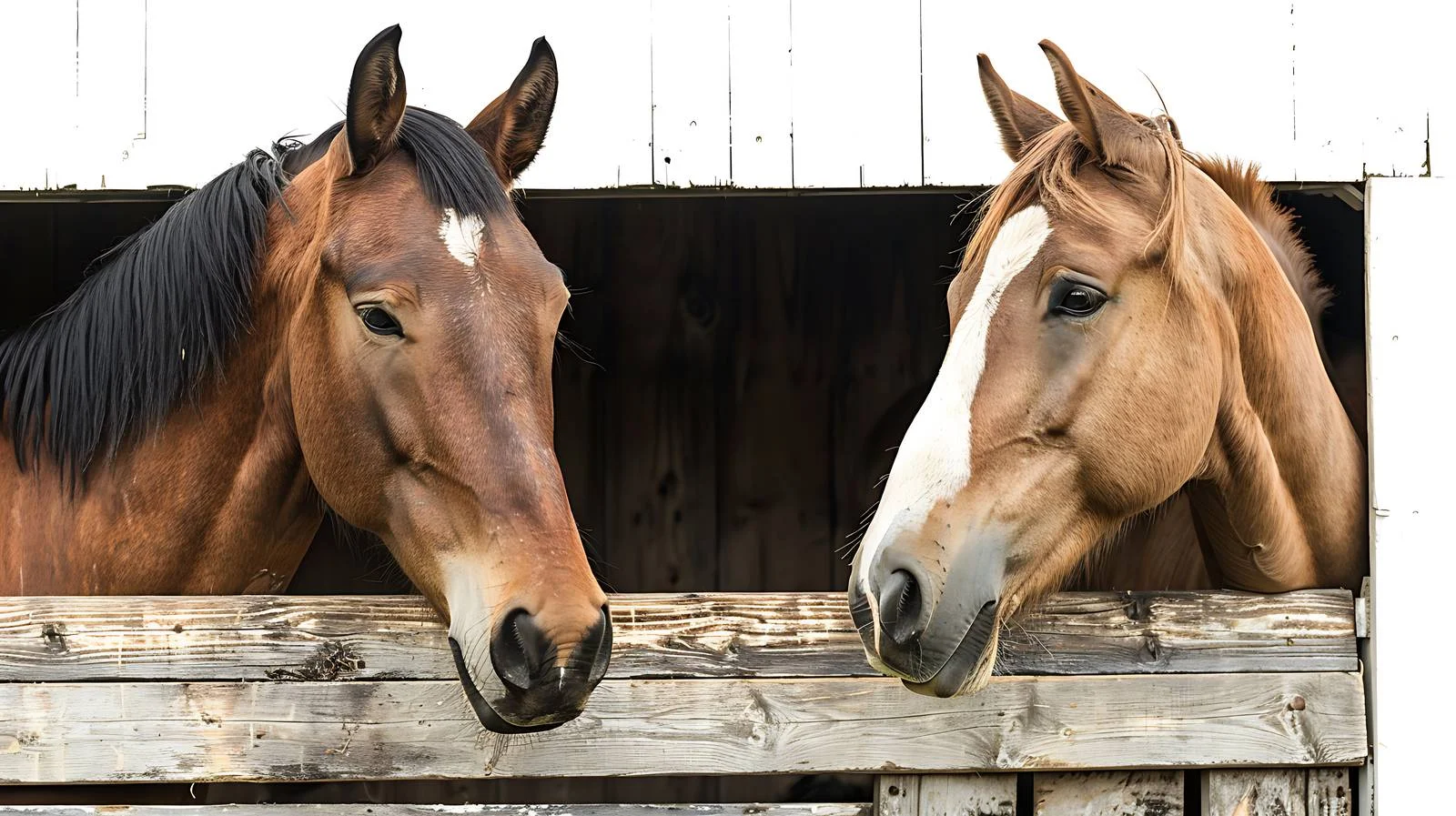Gorgeous Horses Coexisting in Rural Stall — free download from Dotvec