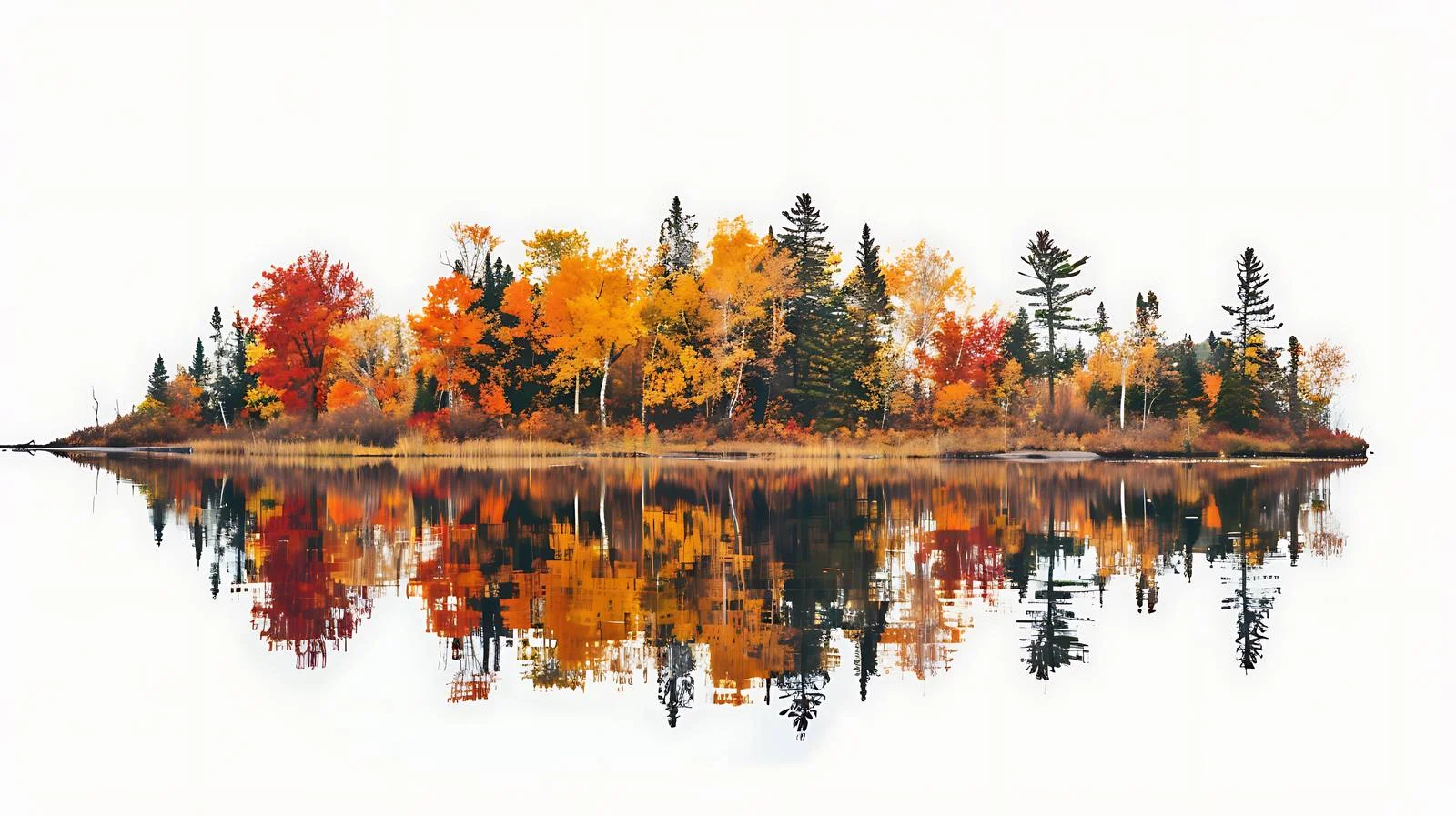 Serene Autumn Lake Scene with Trees — free download from Dotvec
