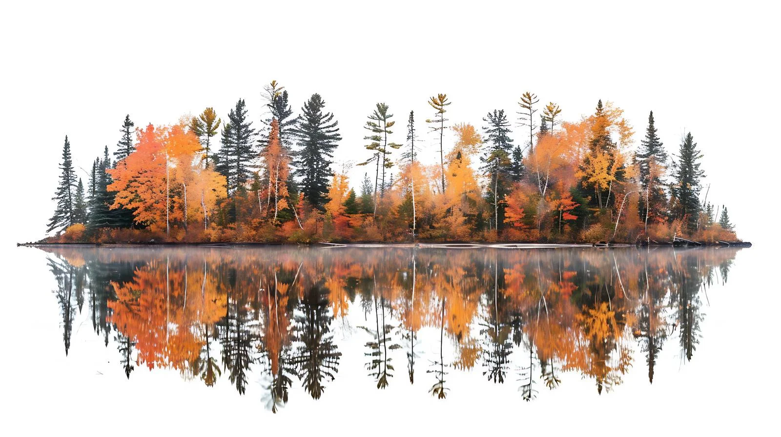 Tranquil Autumn Lake Surrounded by Trees — free download from Dotvec