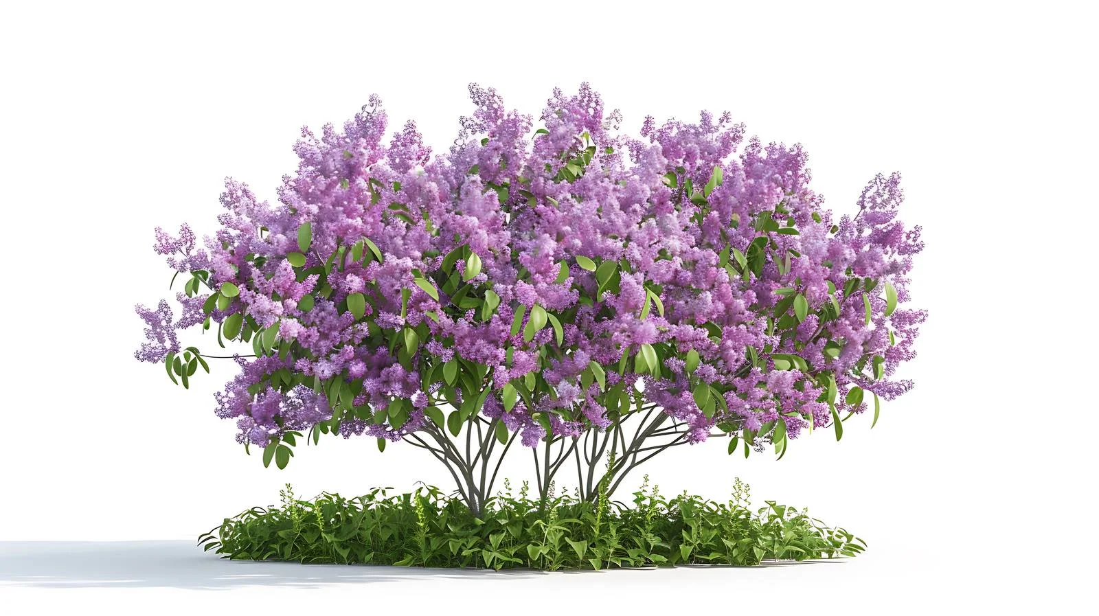 Vibrant lilac bush in full spring bloom — free download from Dotvec