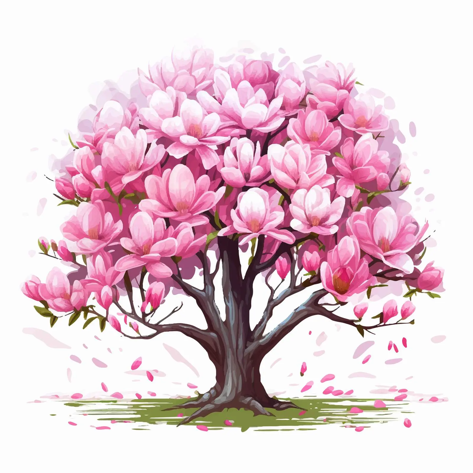 Magnolia Trees in Bloom with White-Pink Flowers — free download from Dotvec