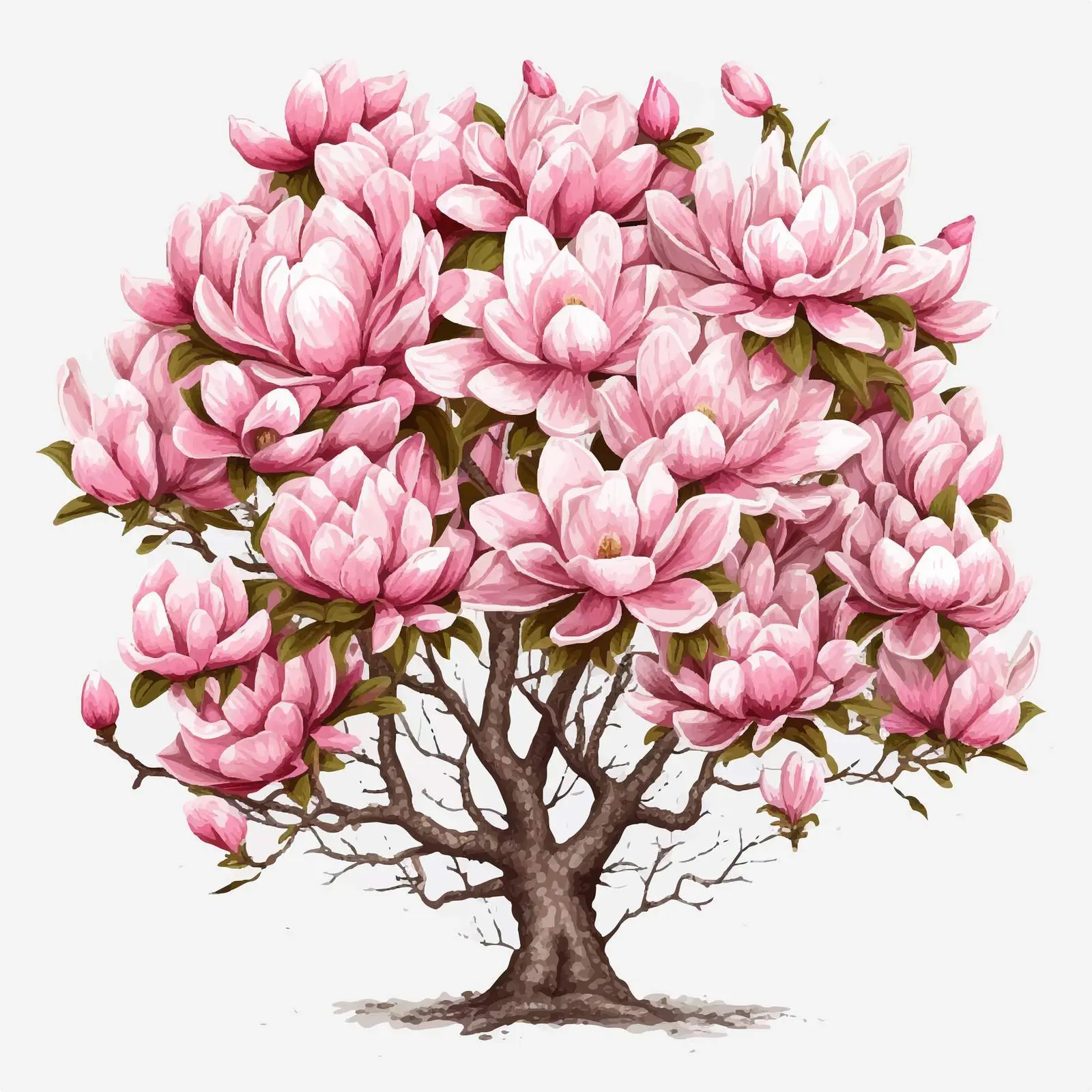 Magnolia Trees in Bloom with Vibrant Flowers — free download from Dotvec