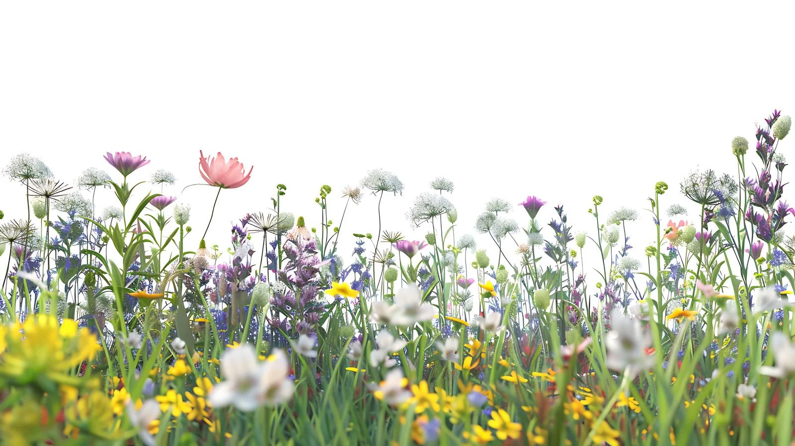 Vivid Spring Flowers in Solitary Meadow — free download from Dotvec