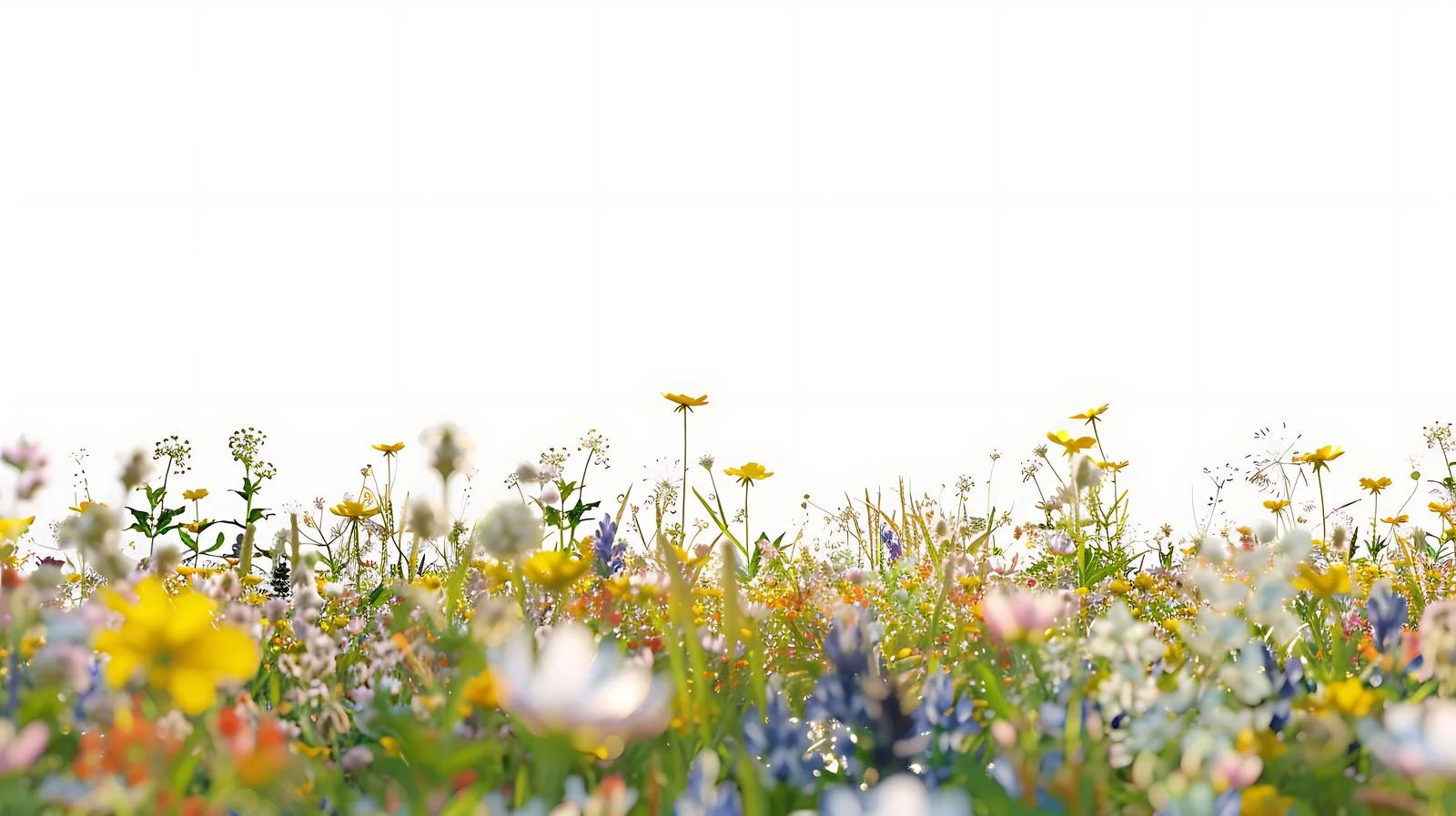 Vibrant spring flower meadow on white background — free download from Dotvec