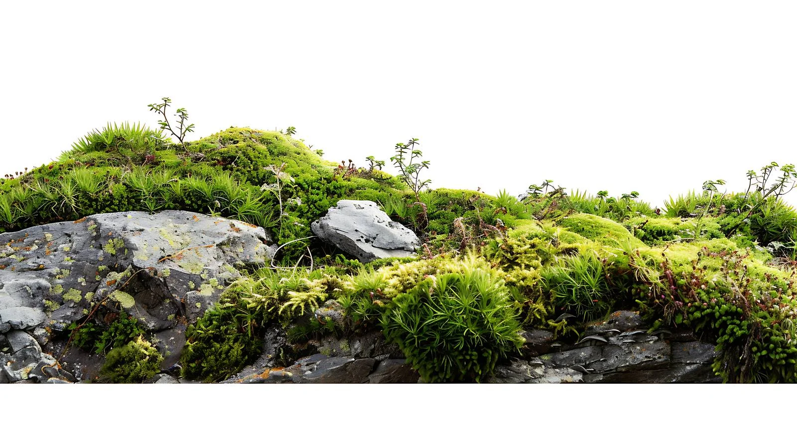 Serene Moss Rain on White Background — free download from Dotvec