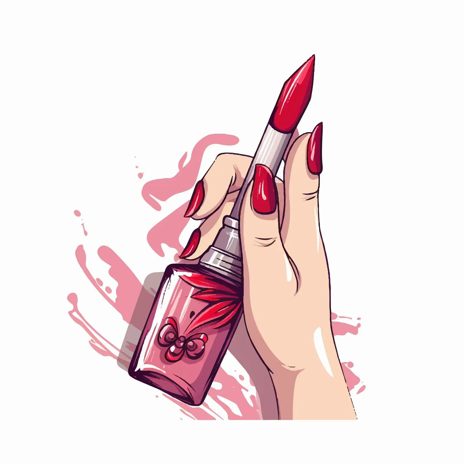 Elegant Long Nails Handwritten Inscription Design — free download from Dotvec