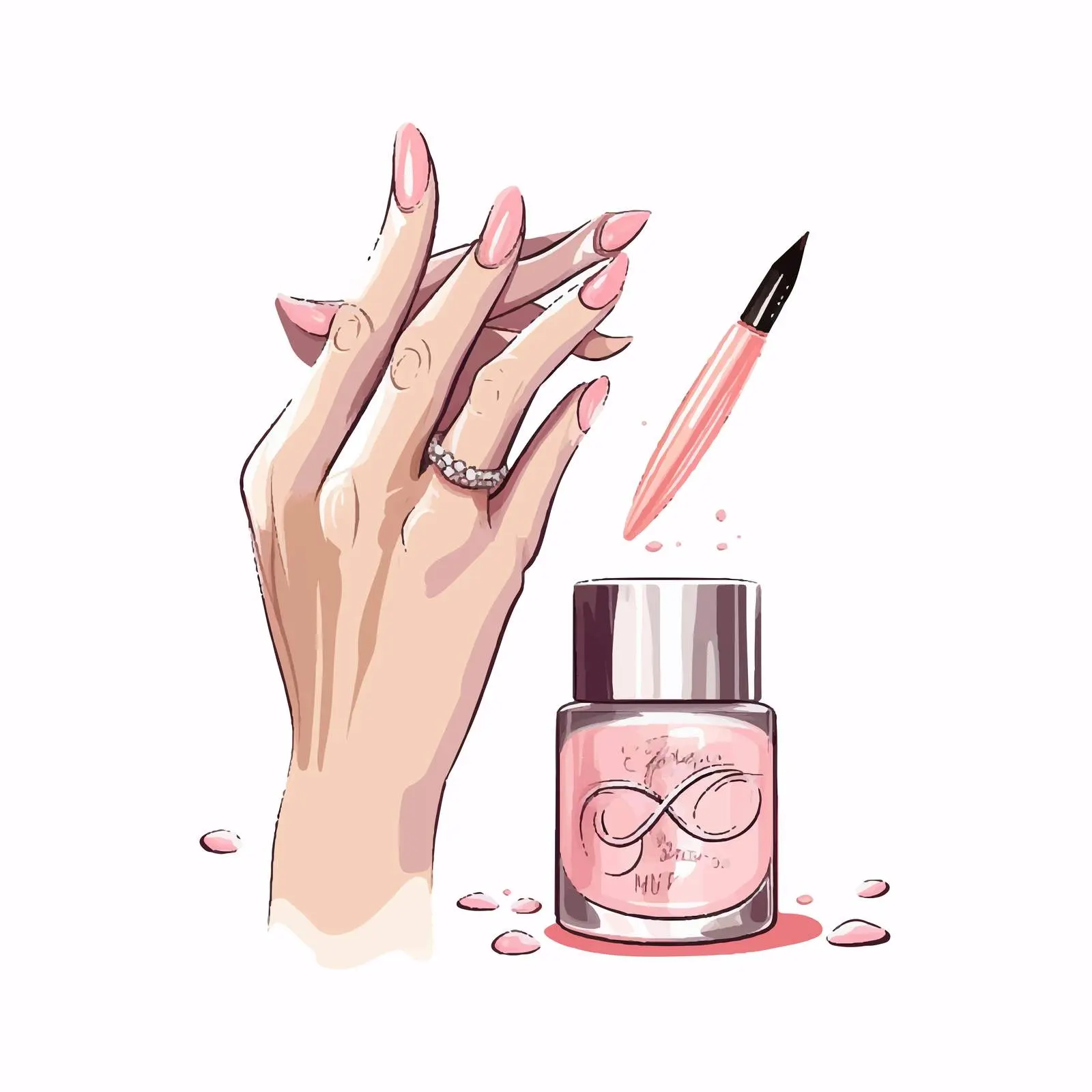 Elegant Handwritten Nails Vector Design – free artistic typography image from Dotvec